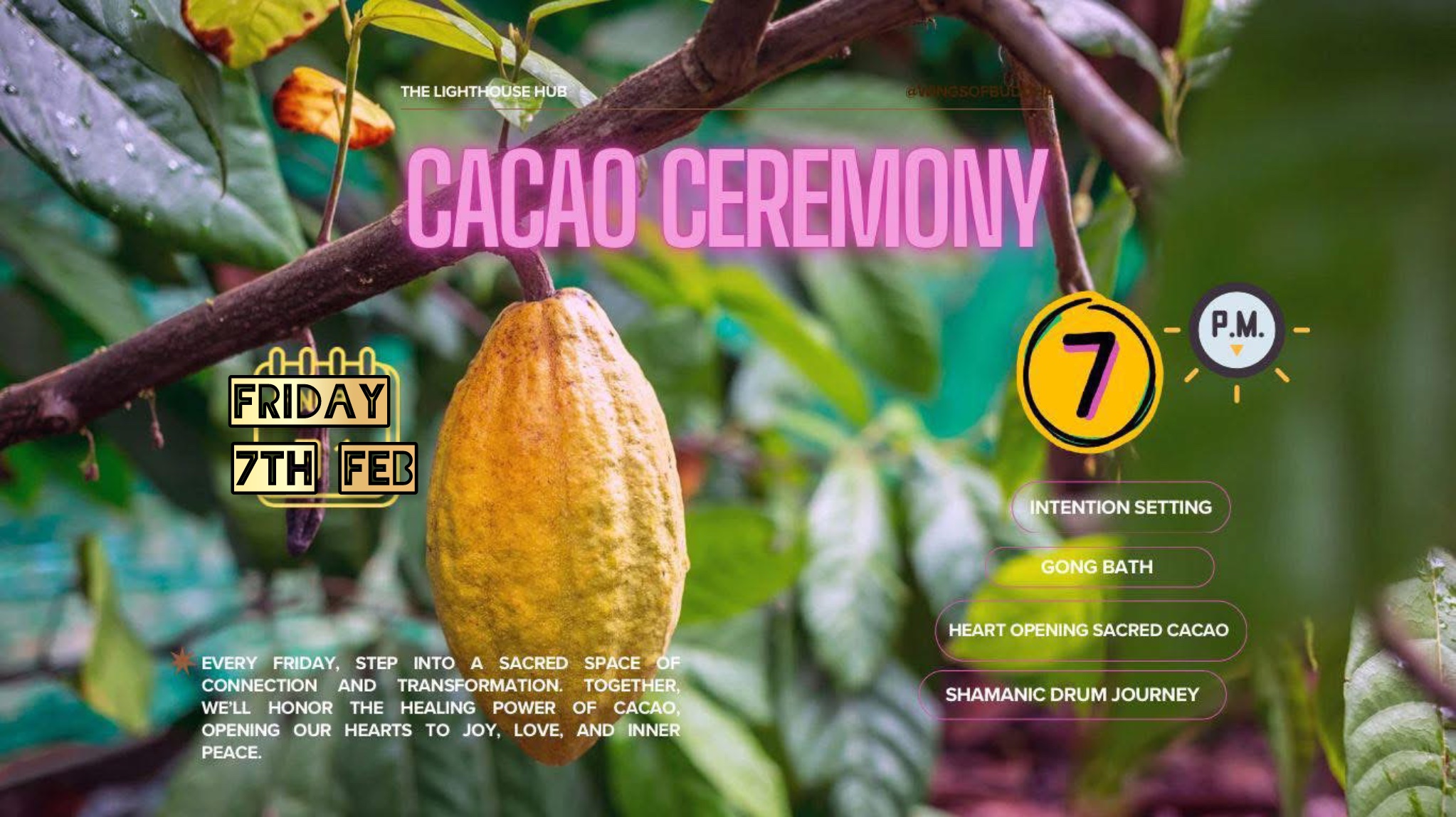Sacred Blue Lotus Cacao Ceremony (Friday 7th February) @ The Lighthouse Hub