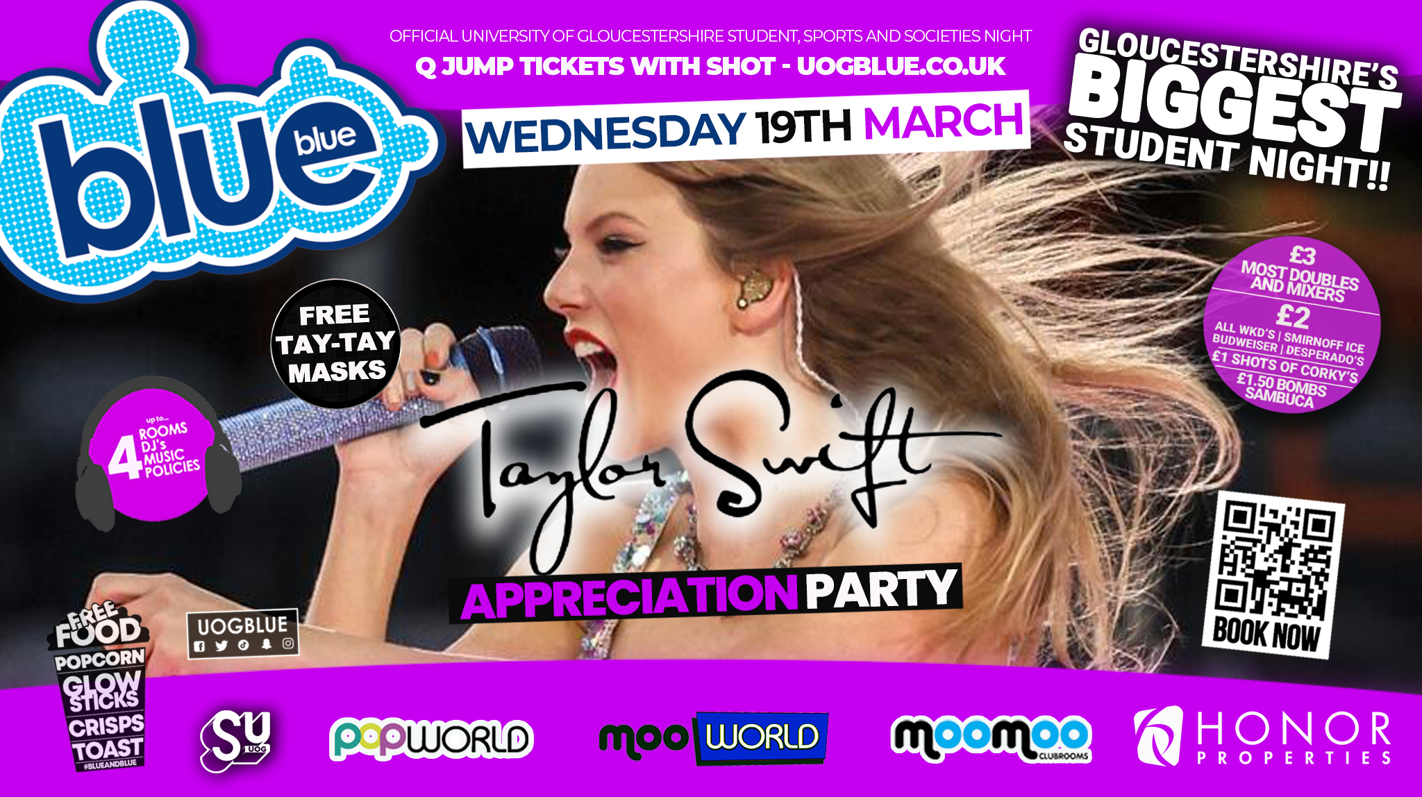 Blue and Blue Wednesdays | TAYLOR SWIFT APPRECIATION NIGHT! 🤩 Gloucestershire’s Biggest Student Night 💙