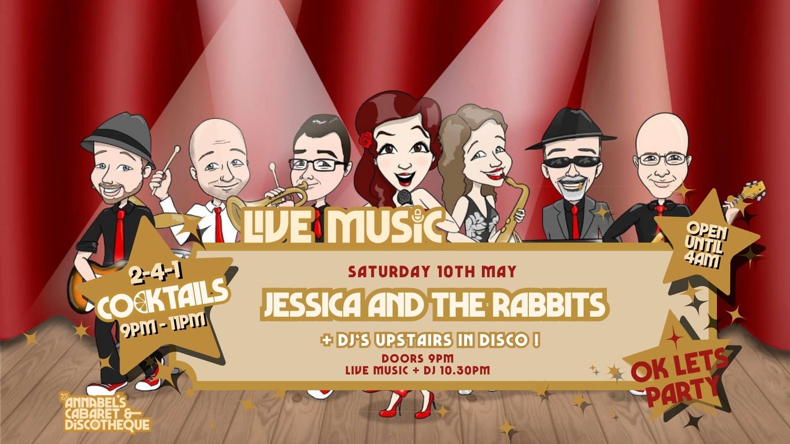 Live Music: JESSICA AND THE RABBITS // Annabels Cabaret and Discotheque