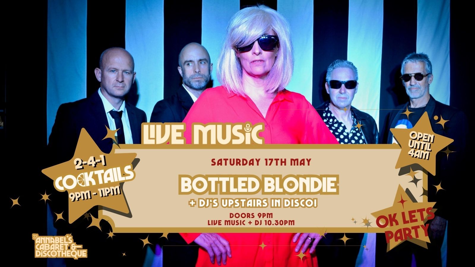 Live Music: BOTTLED BLONDIE // Annabels Cabaret and Discotheque