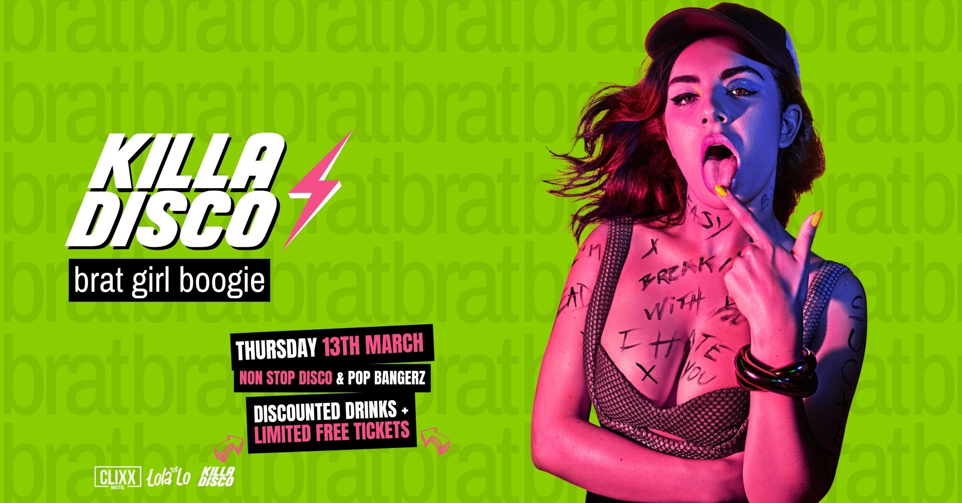 KILLA DISCO ⚡Brat Girl Boogie 😋  Free shot with every ticket