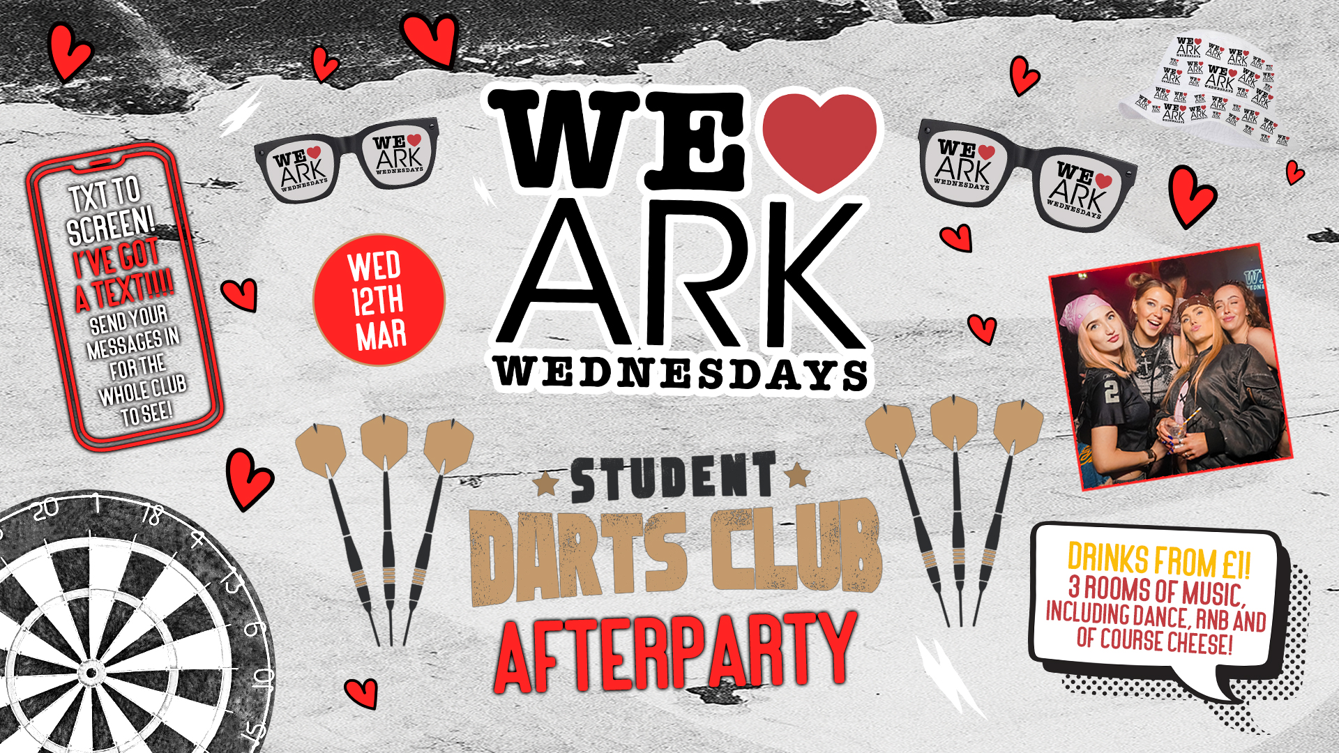 WE LOVE ❤️ WEDNESDAYS – Student Darts Club AFTER PARTY – £2.50 DOUBLES before midnight! ❣️