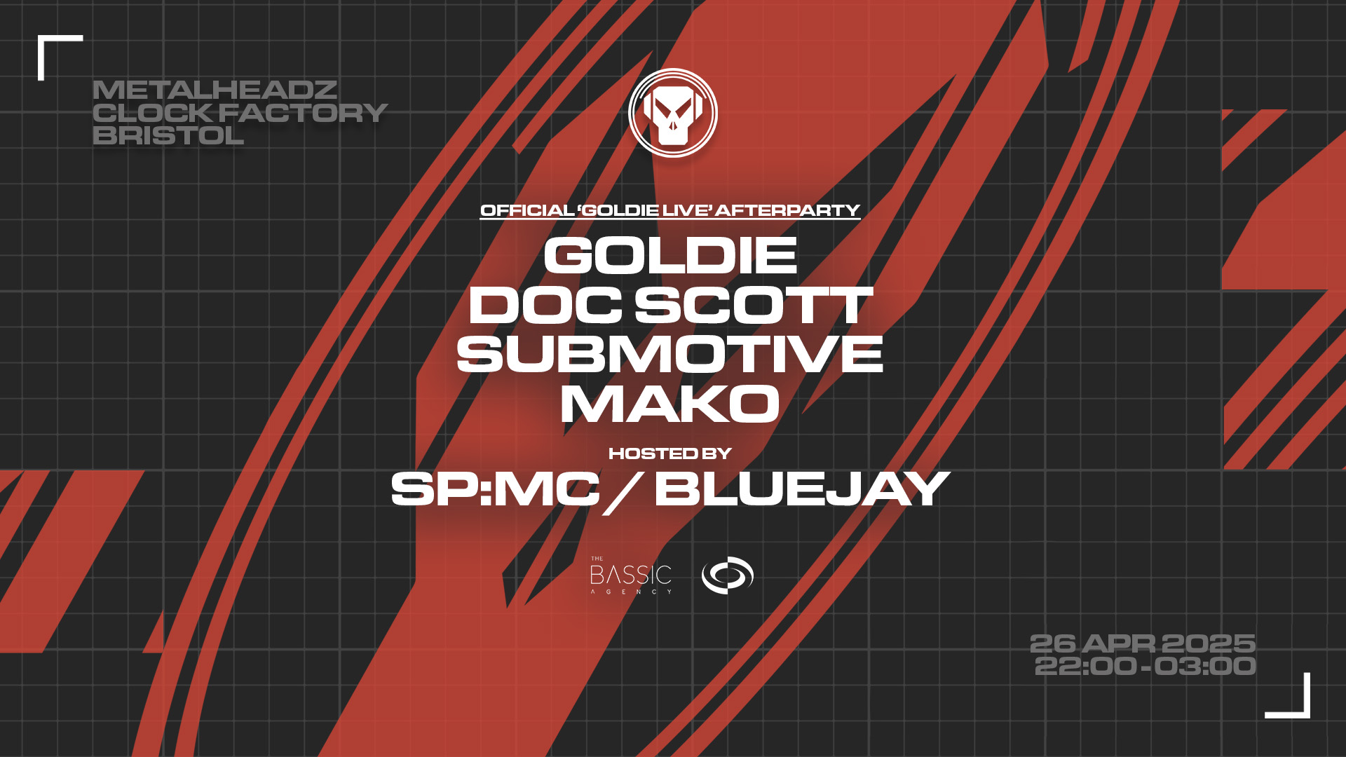 Metalheadz: Goldie, Doc Scott, Submotive, SP:MC, Mako + More [Official Goldie LIVE Afterparty]
