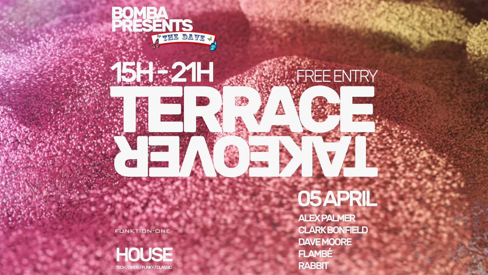 Bomba Terrace Takeover – The Dave – Free Entry – Sat 05 April – Exeter