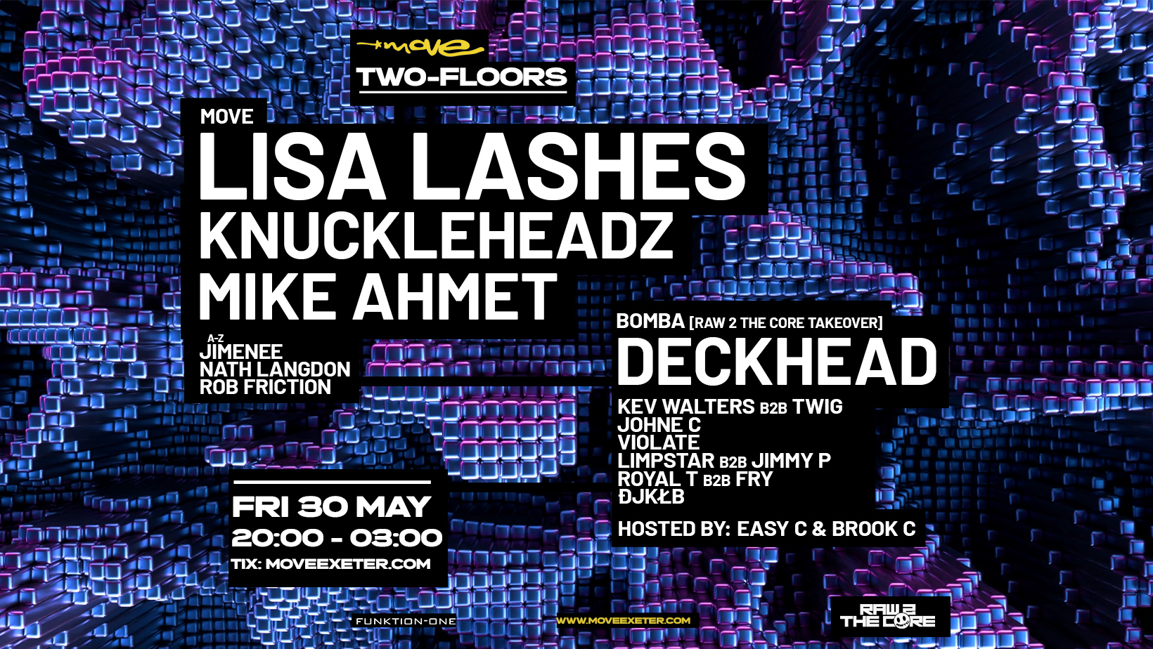 Move Two Floors Presents: Lisa Lashes + Knuckleheadz + Deckhead // Fri 30 May // Move Exeter