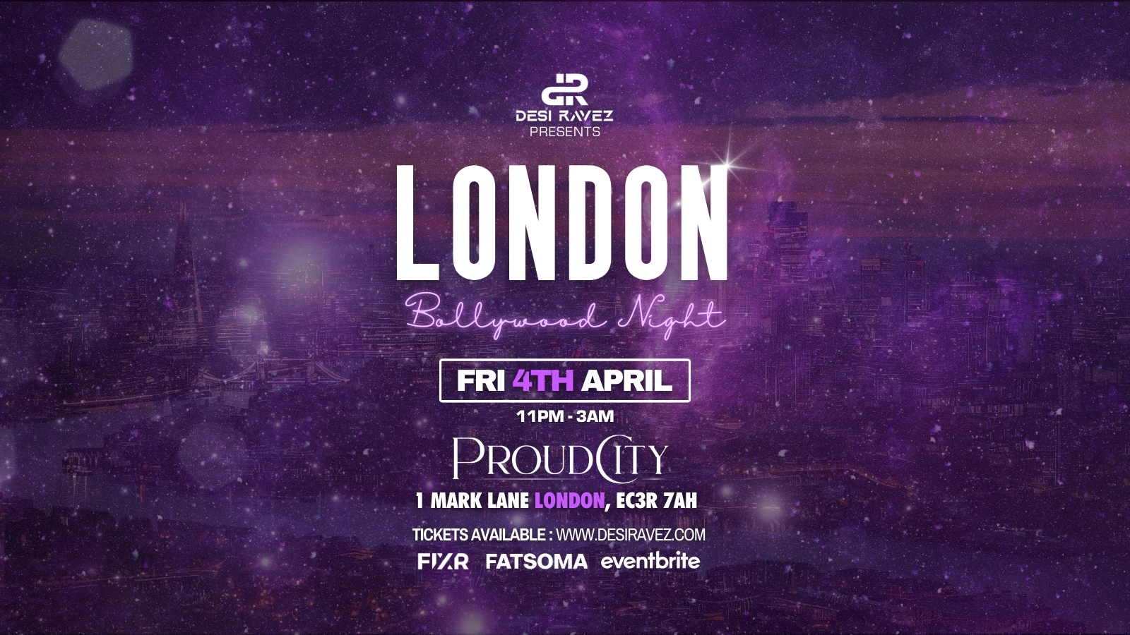 London Bollywood Night – Friday 4th April @Proud City