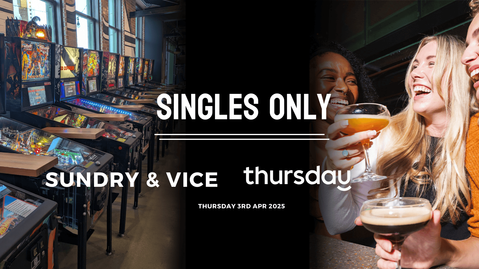Thursday | Flippers & Flames: A Single and Mingle Game Night (35+) | Sundry & Vice