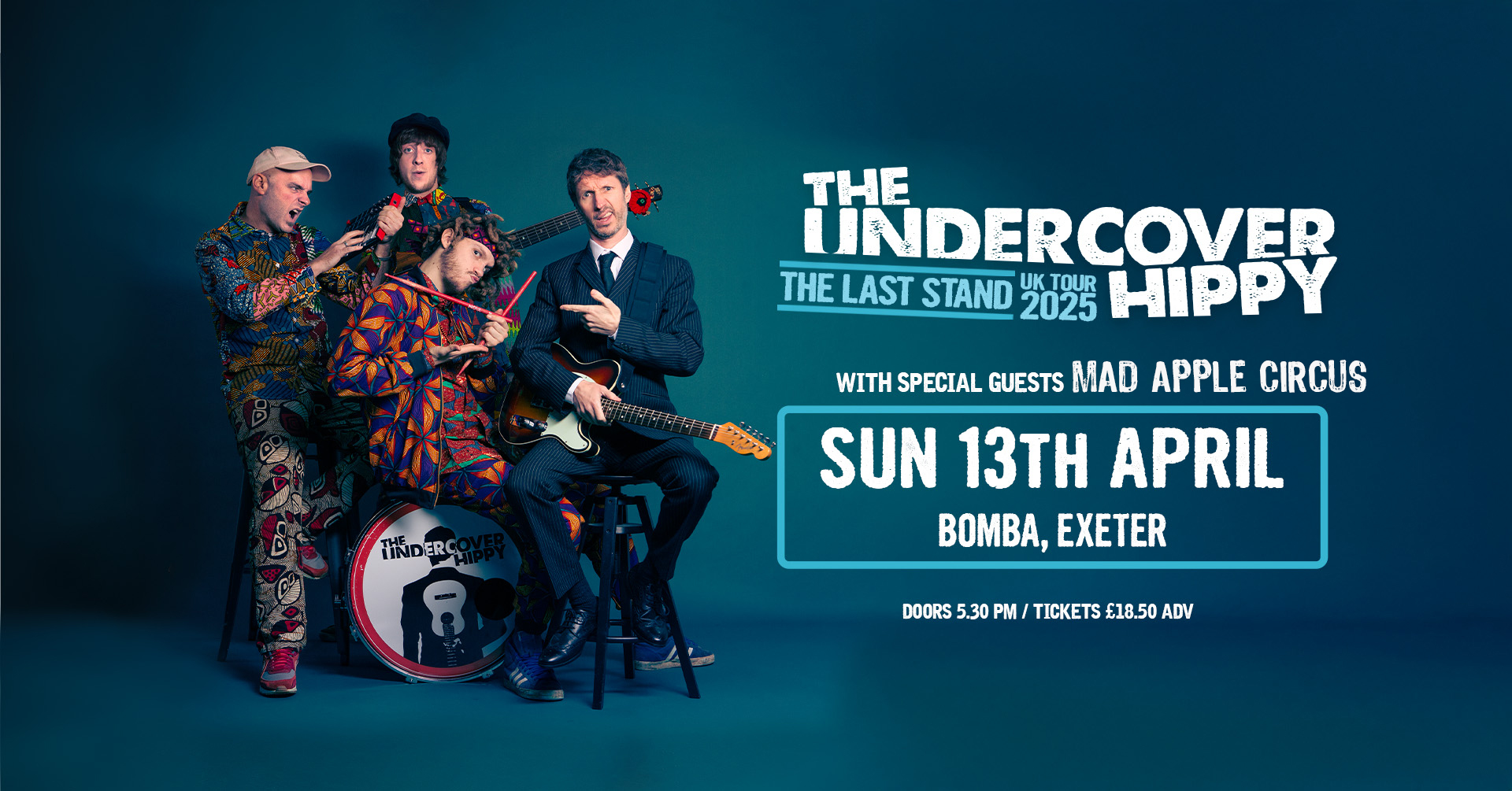 THE UNDERCOVER HIPPY – MAD APPLE CIRCUS – SUN 13 APRIL 2025 – BOMBA – EXETER