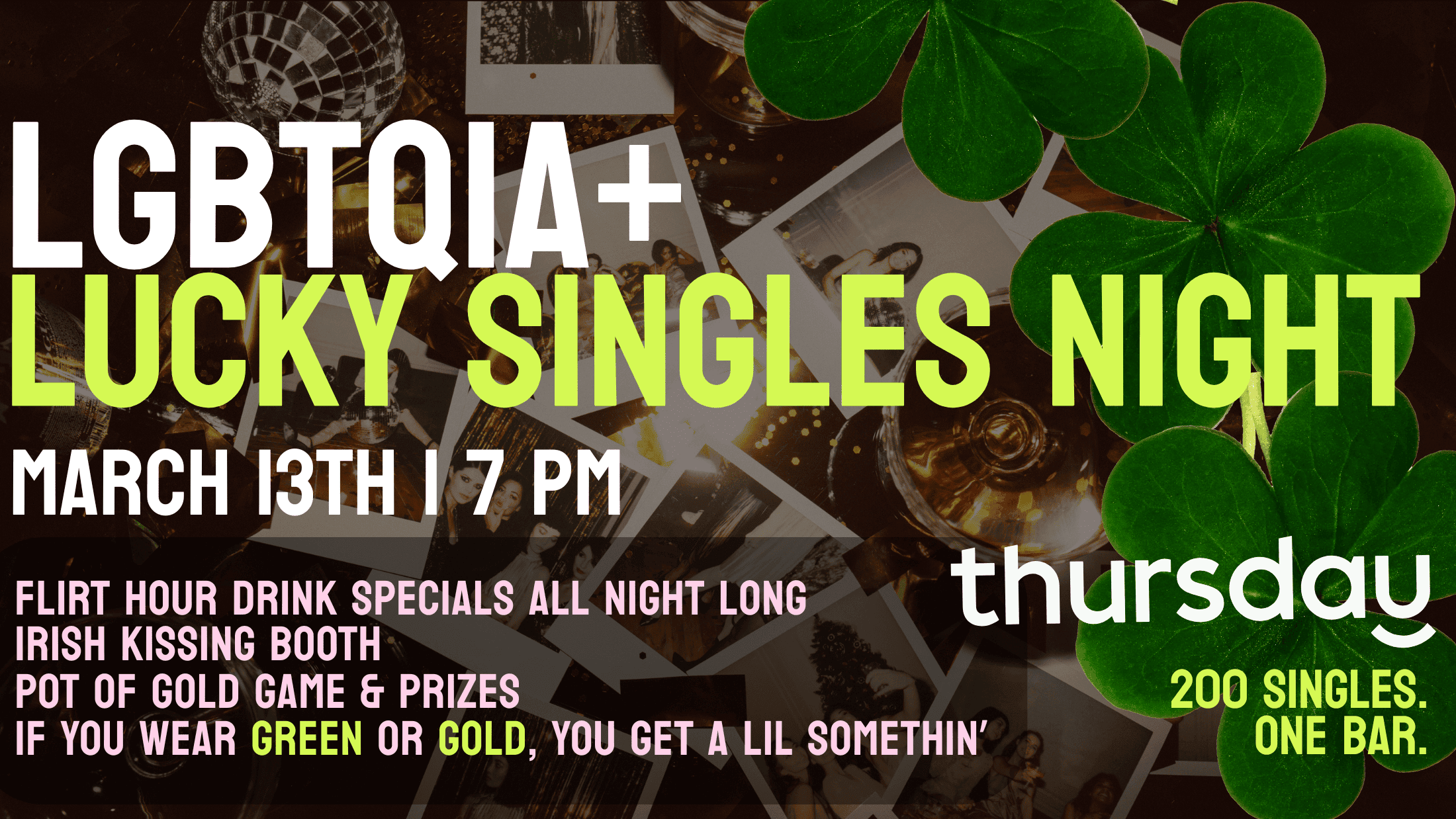 Thursday | LGBTQ+ LUCKY Singles | Kieran’s Irish Pub