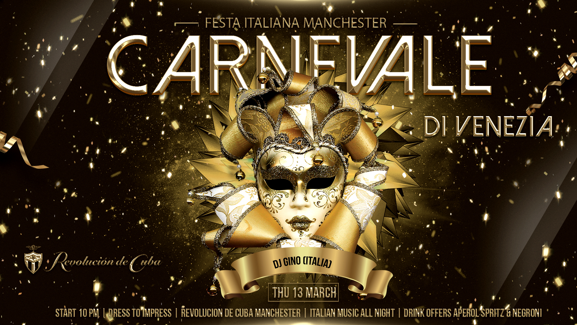 Carnavale di Venecia -Festa Italiana Manchester  – Free Entry | Revolucion de Cuba