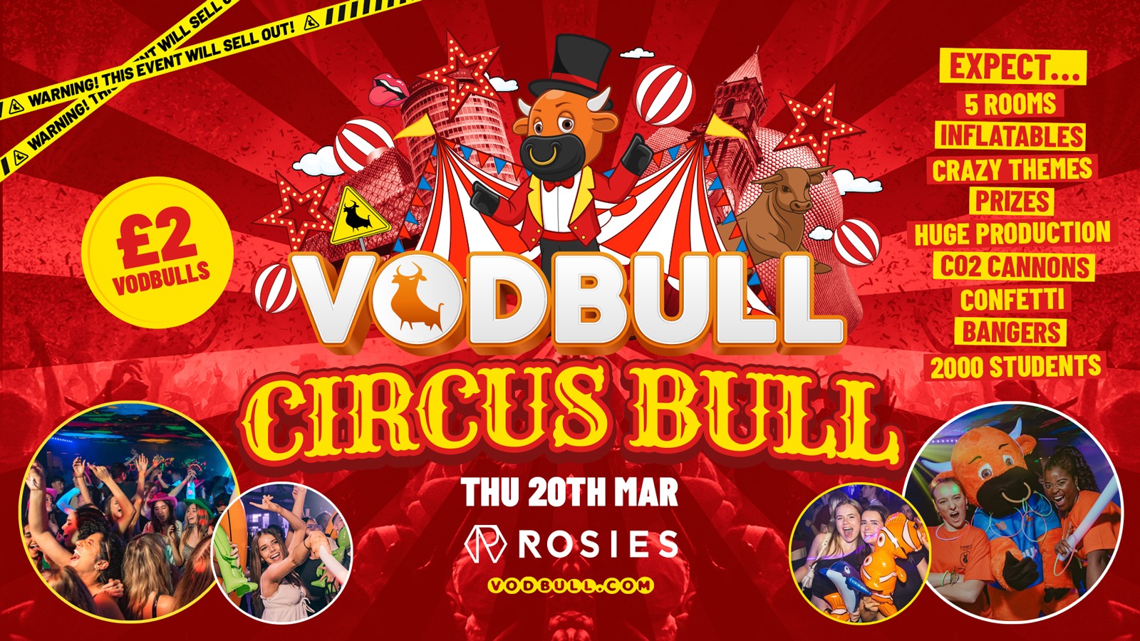 🧡 VODBULL CIRCUS BULL [FINAL TIX] 🎪 at ROSIES!! 20/03🎪