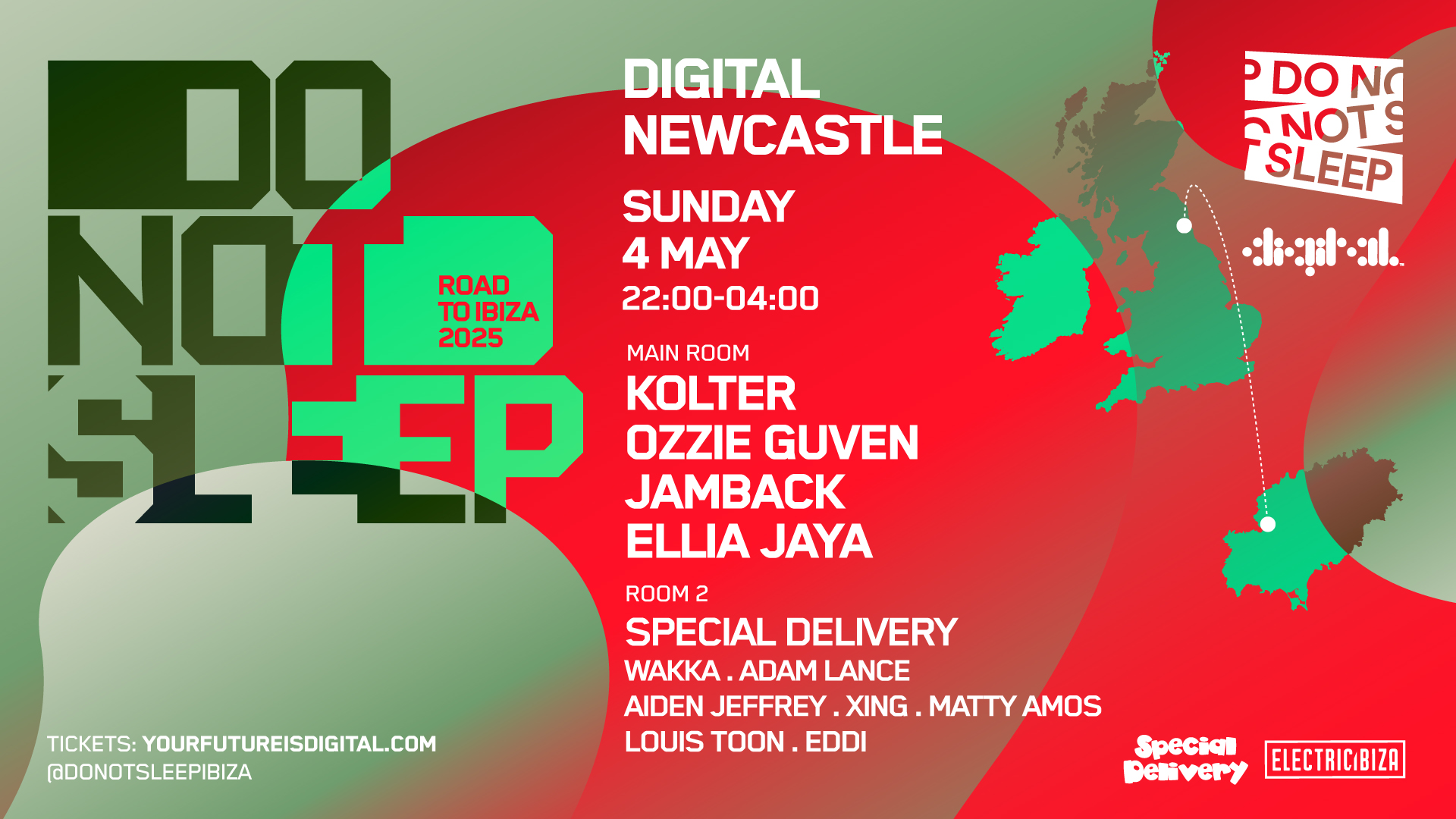 KONNEKT X DO NOT SLEEP PRESENTS KOLTER, OZZIE GUVEN, JAMBACK, ELLIA JAYA & SPECIAL DELIVERY // DIGITAL NEWCASTLE // SUNDAY 4th MAY