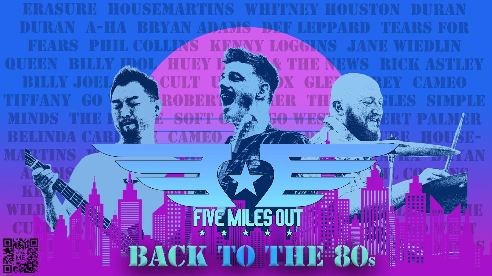 FREE ENTRY – FIVE MILES OUT BACK TO THE 80S