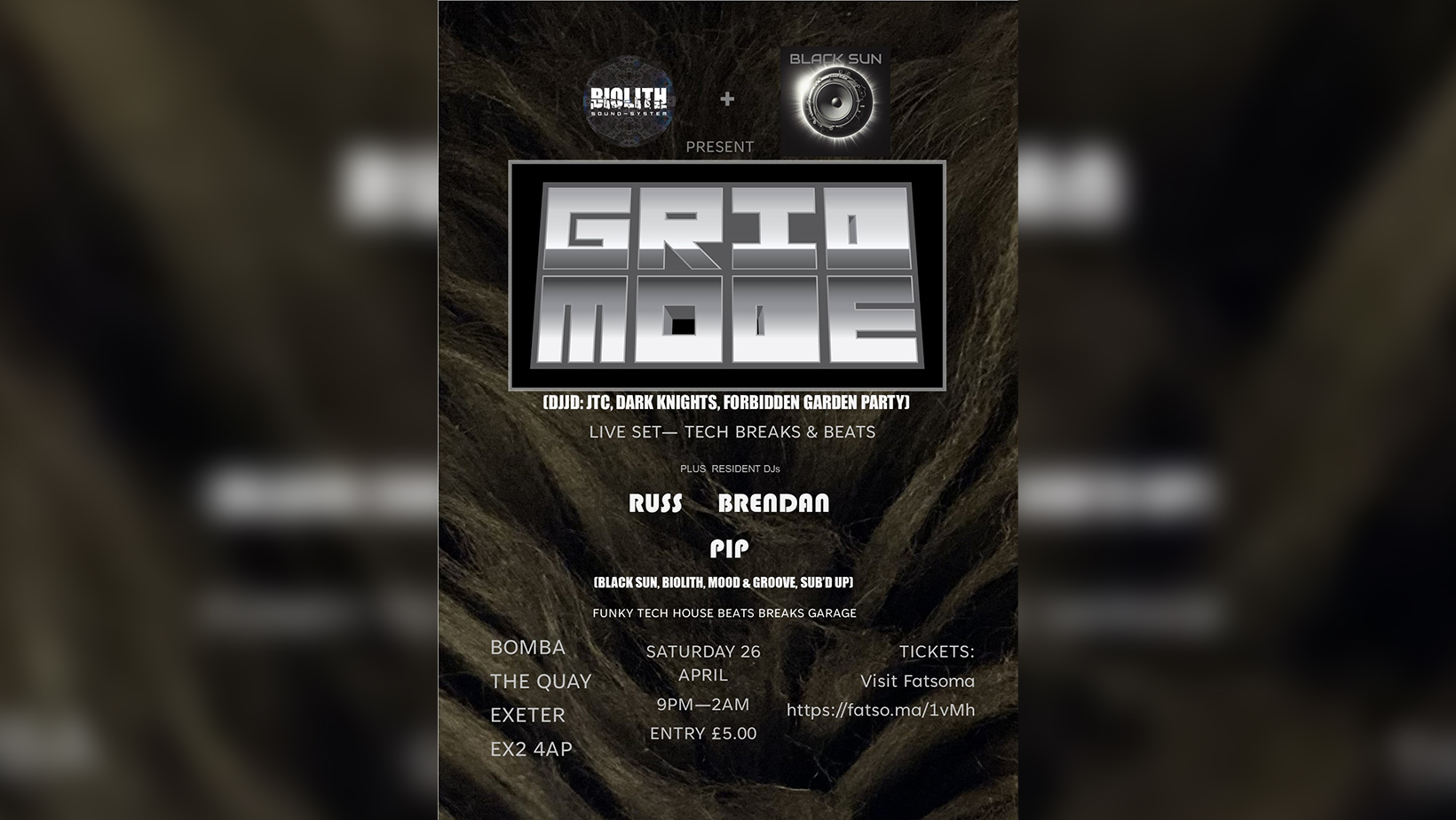 Grid Mode – Techno / Tech / Breaks – Sat 26 April – Bomba – Exeter