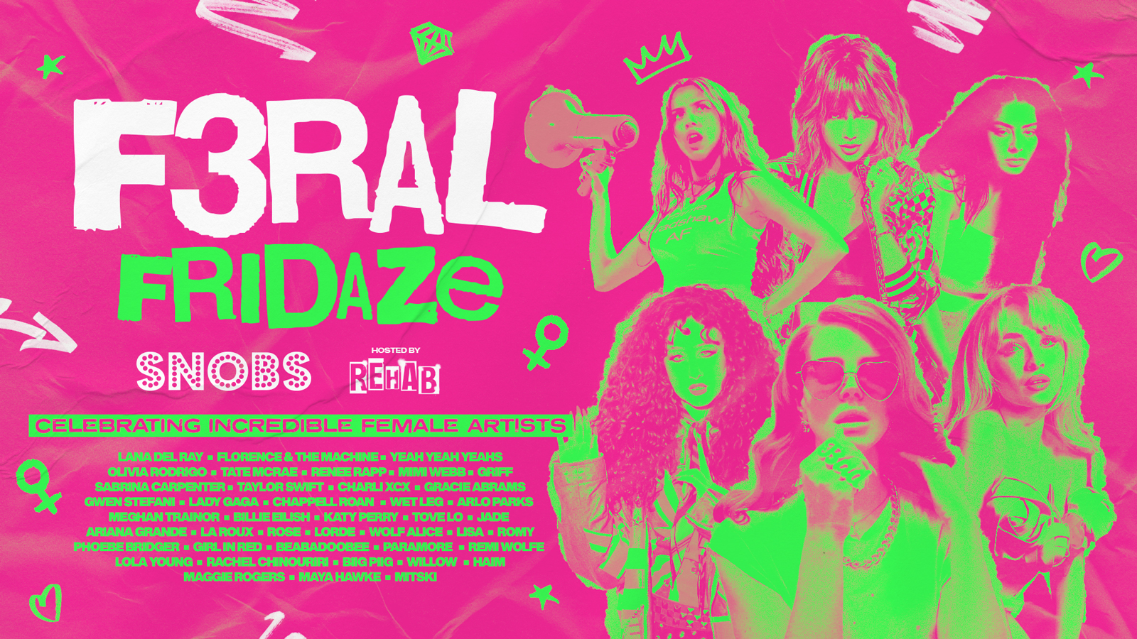 F3RAL FRIDAZE ♀ [TONIGHT] hosted by Rehab Friday @ Snobs Birmingham 🤟 09/05