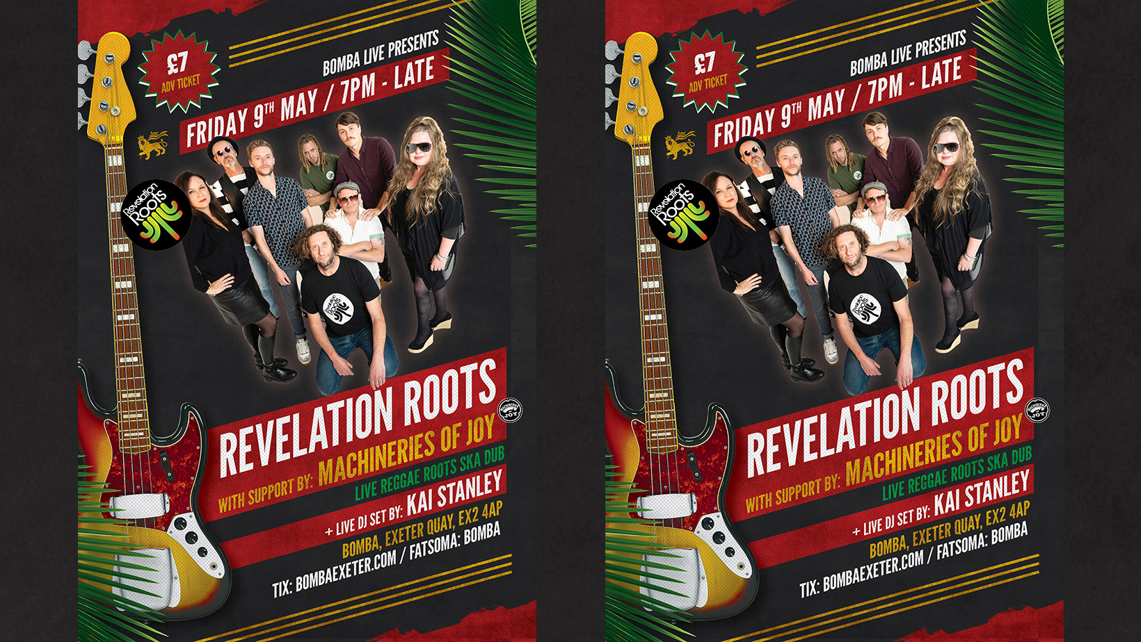 Revelation Roots – Live Reggae Roots Ska Dub Band – Fri 9th May – Bomba – Exeter