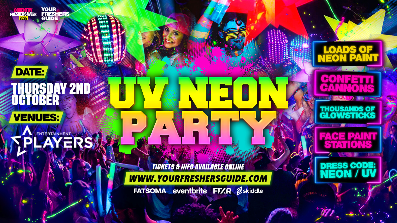 UV Neon Party | Coventry Freshers 2025 | Warwick Freshers 2025