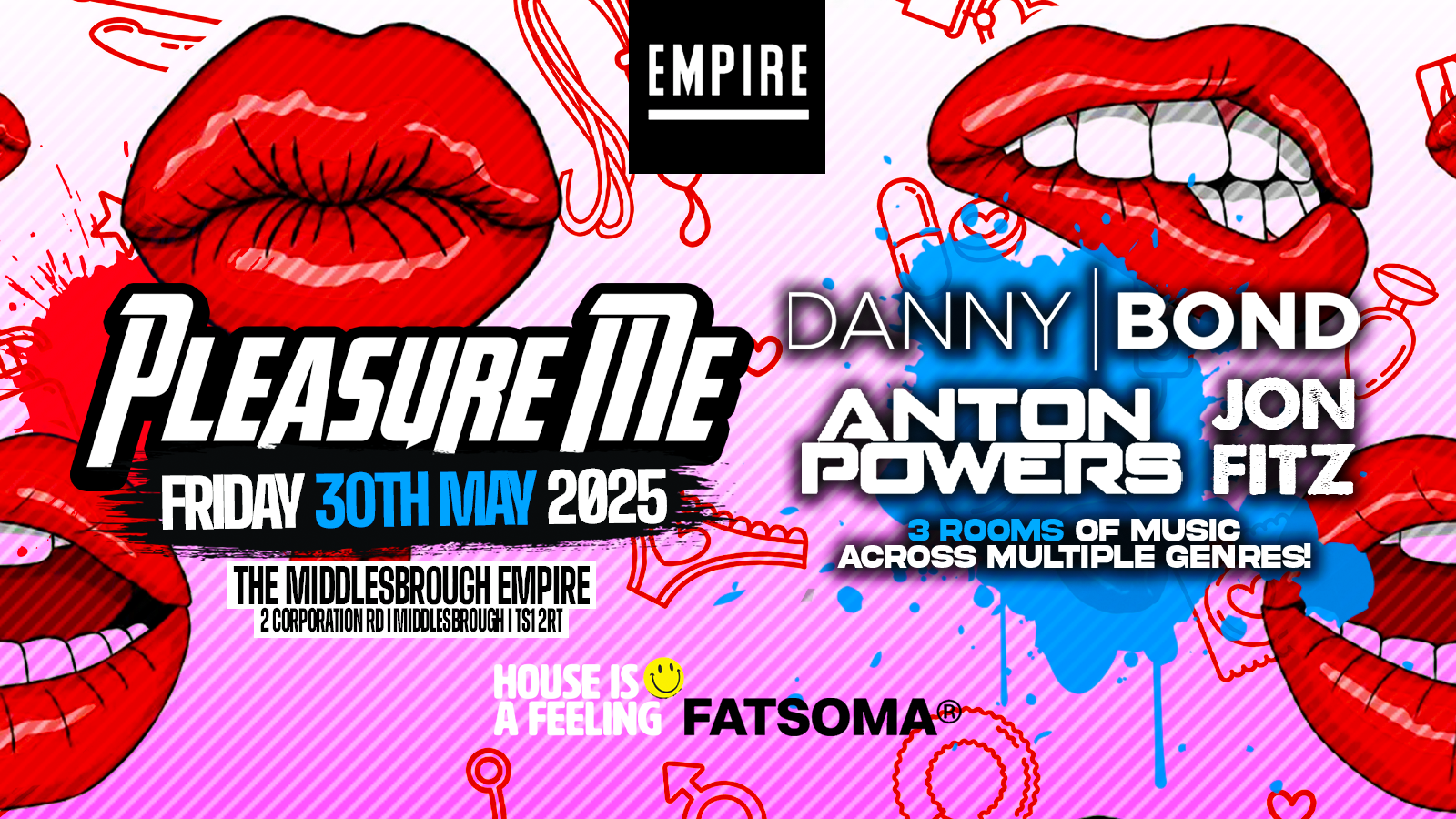 Pleasure Me Presents – DANNY BOND, ANTON POWERS, JON FITZ + SUPPORT