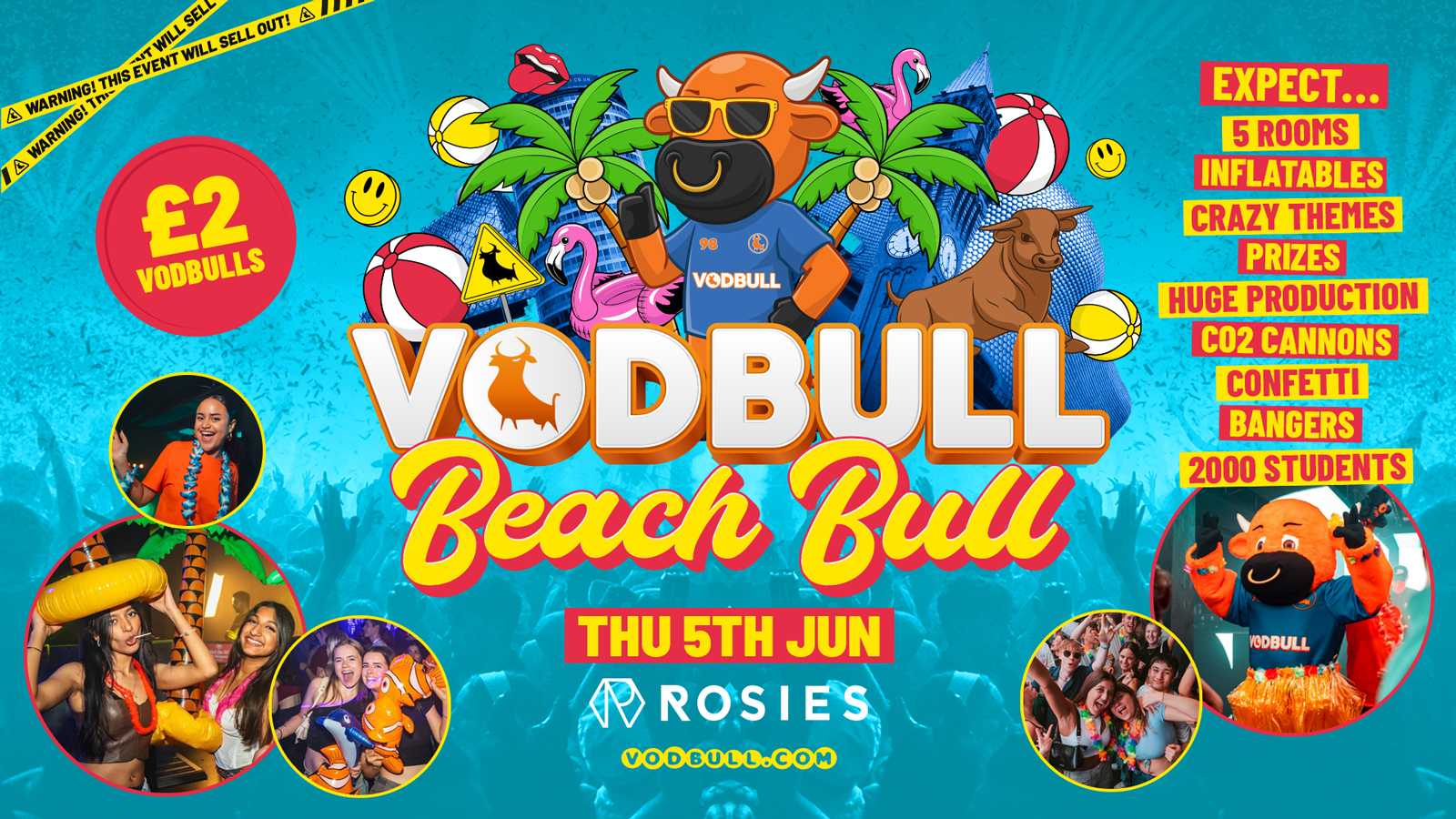🧡 VODBULL ⚠️ [FINAL TIX!!] ⚠️BEACH BULL SUMMER PARTY! at ROSIES!! 05/06