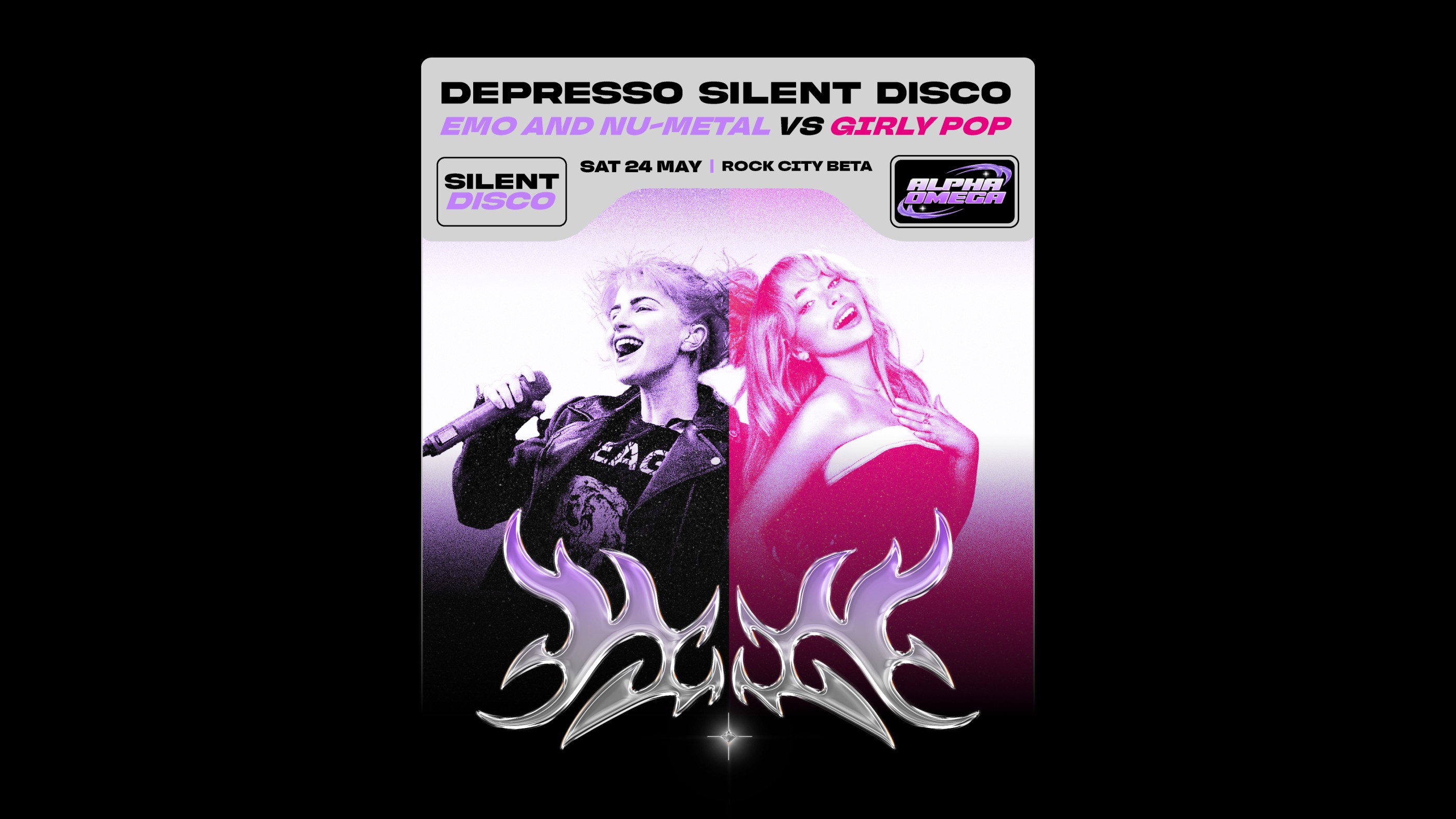 Alpha Omega – Depresso Silent Disco (EMO & NU-METAL VS GIRLY POP) – Nottingham’s Best Alternative Club Night (POP PUNK | EMO | METAL) – 24/05/25