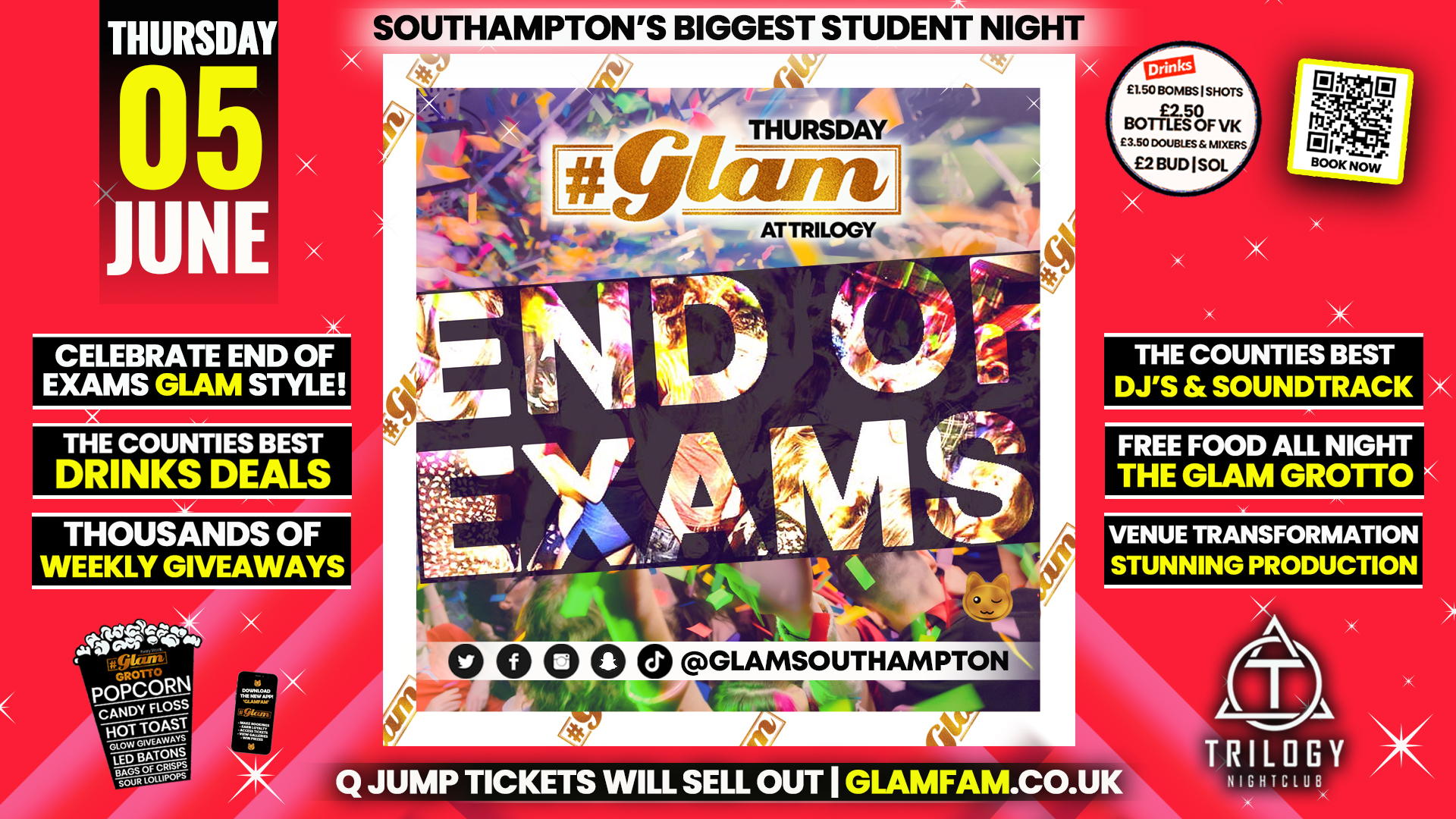 Glam Thursdays | END OF EXAMS PARTY! 😻 Southampton’s Biggest Student Night 😻
