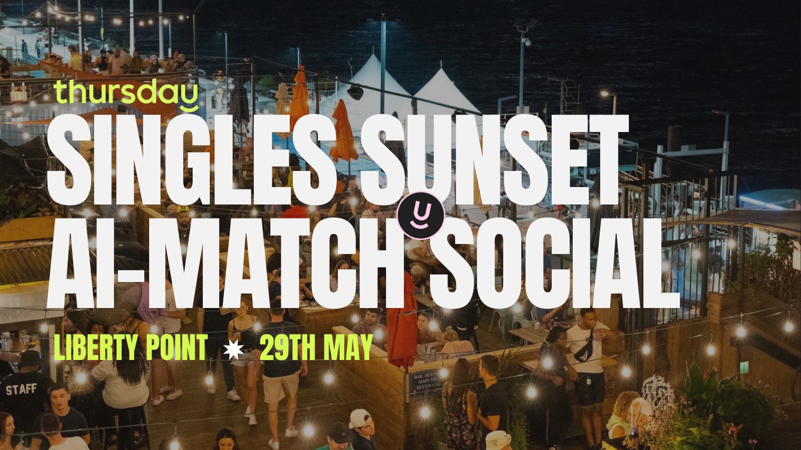 Thursday | Singles Sunset AI-Match Social at Liberty Point | Philadelphia