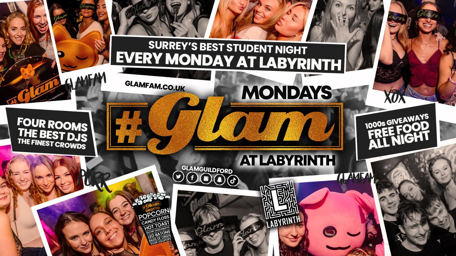 Glam at Labyrinth | Surrey’s Biggest Monday Night! 🤩
