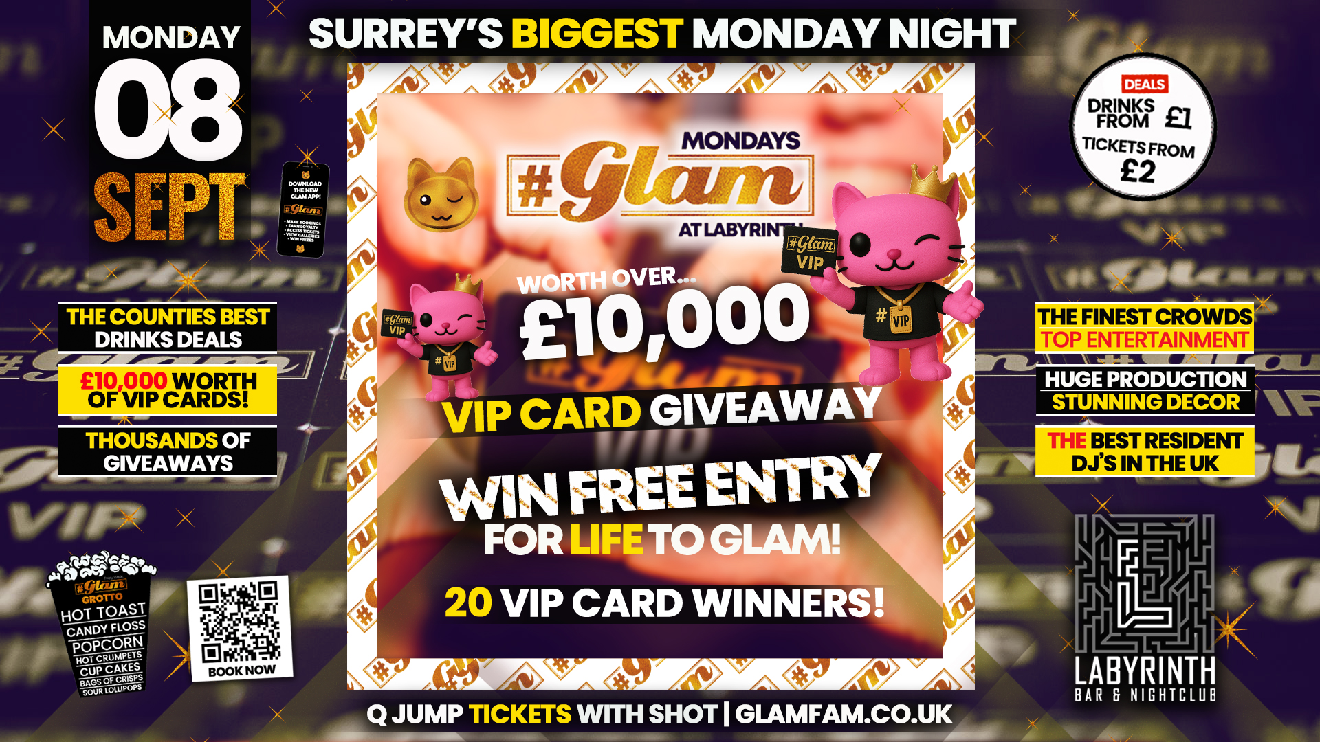 Glam 💳VIP CARD GIVEAWAY💳 Win Free Entry For Life! 😎  | Surrey’s Biggest Monday Night! 🤩