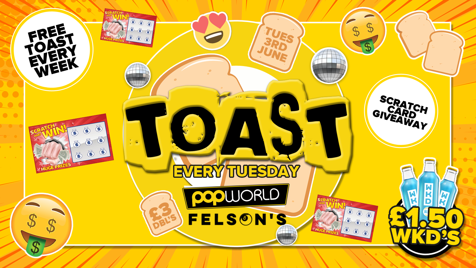 Toast • Scratchcard Giveaway • Popworld & Felsons