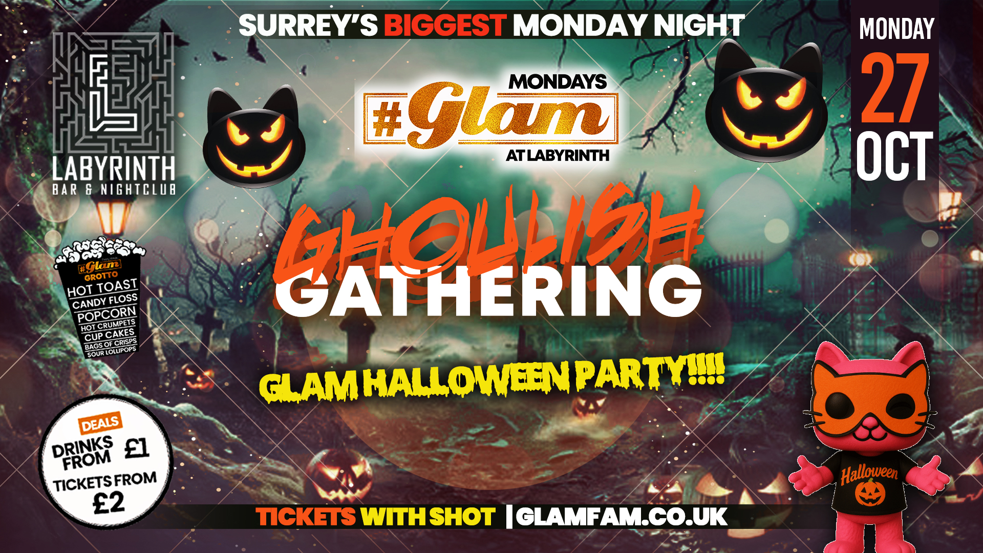 Glam 👻HALLOWEEN EVENT 🎃 | Surrey’s Biggest Monday Night! 🧟🦇⛓