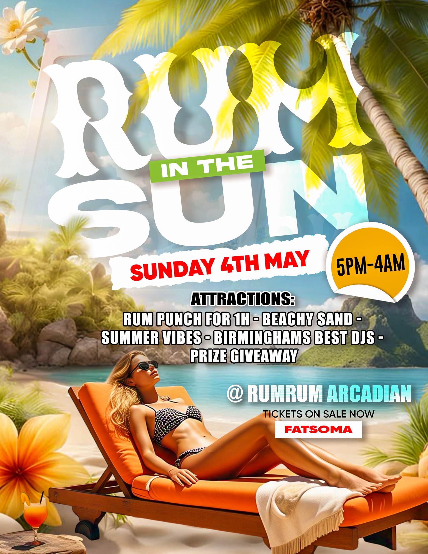 RUM UNDER THE SUN (THE PRE LAUNCH) 🍹🏖️| BANK HOLIDAY SPECIAL🤩☀️FREE RUM PUNCH 5PM to 4AM