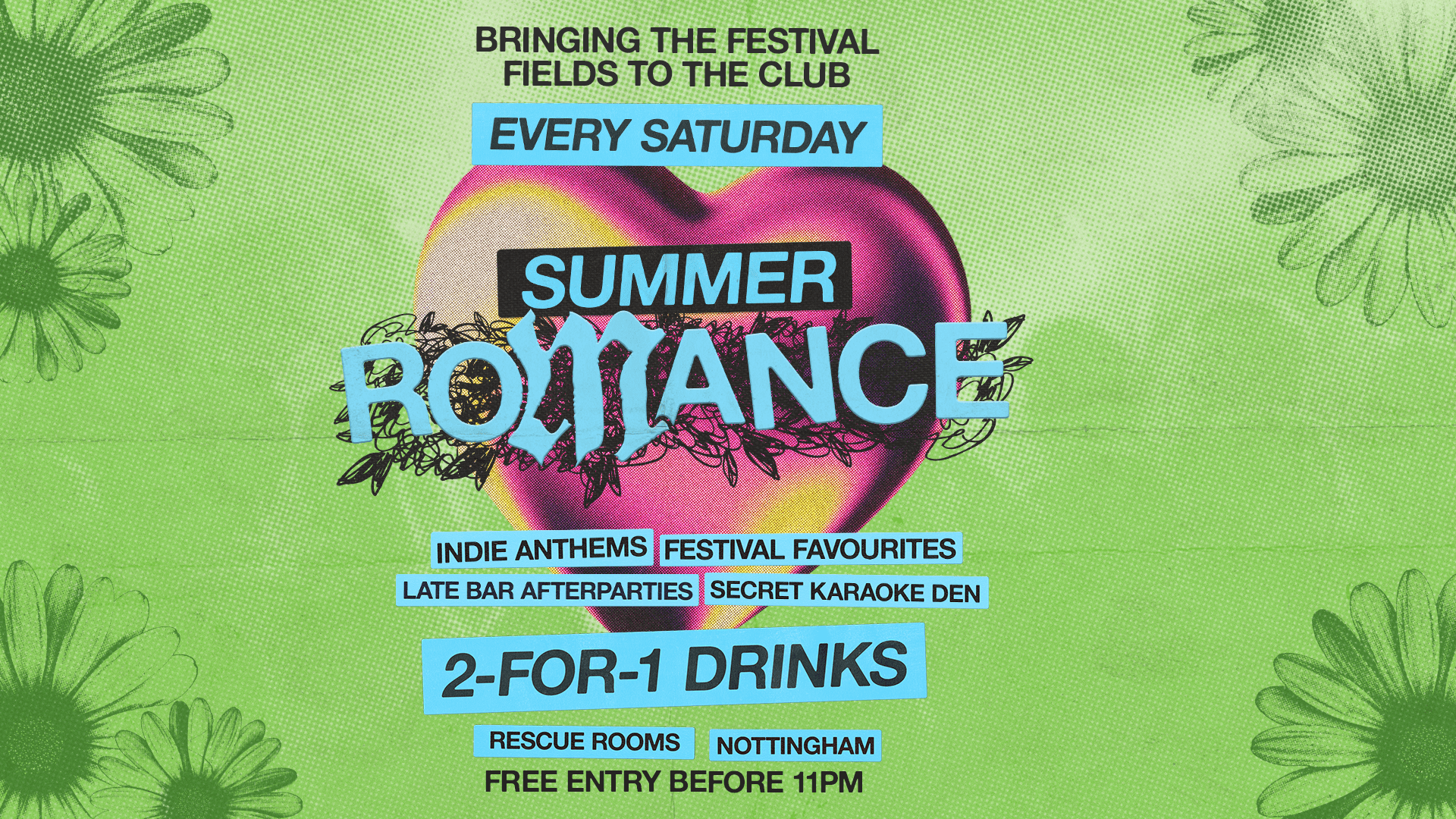 ROMANCE 💙 Saturdays at Rescue Rooms, Nottingham