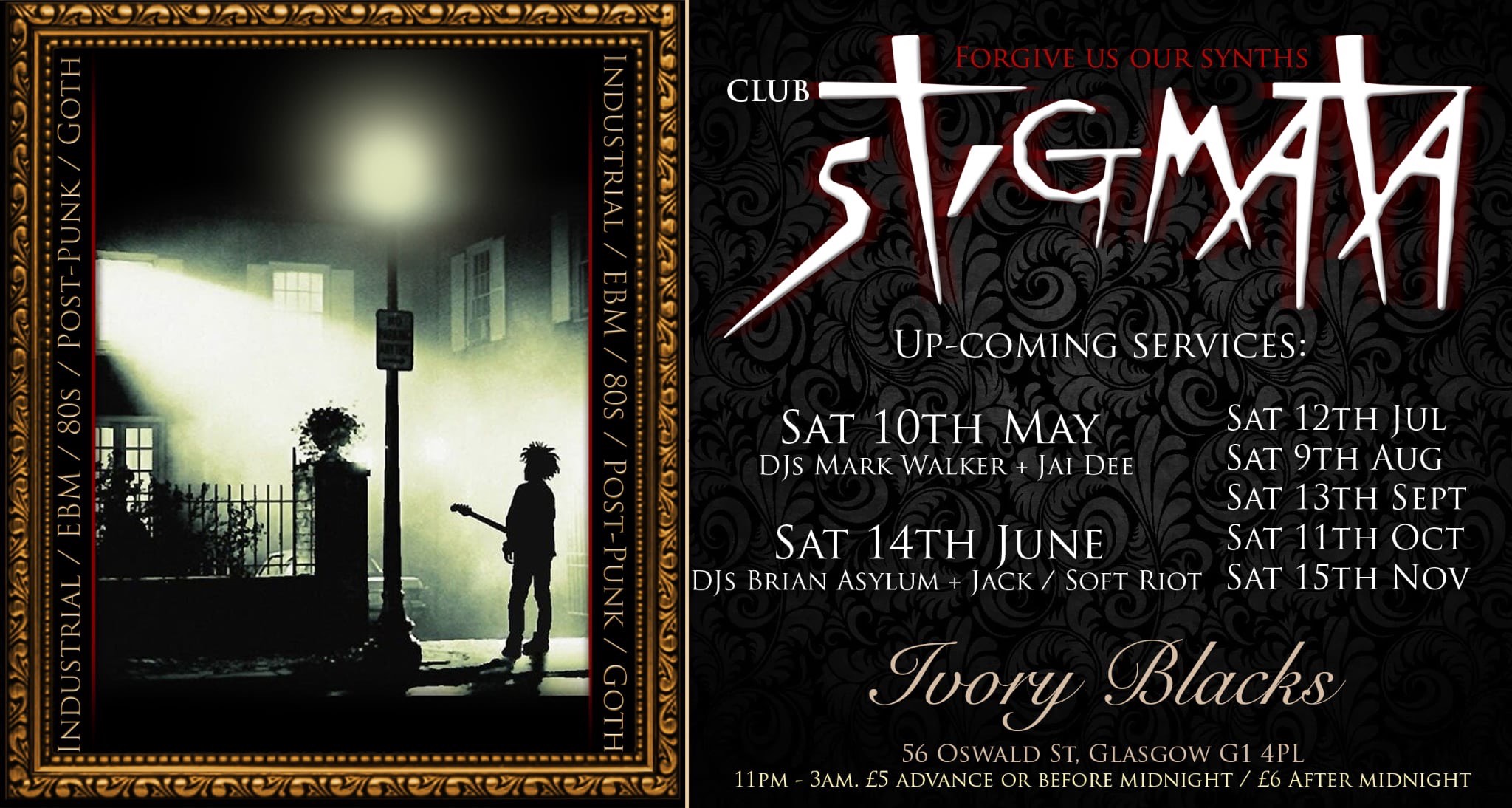 CLUB STIGMATA with  Dj’s – MARK WALKER & JAI DEE