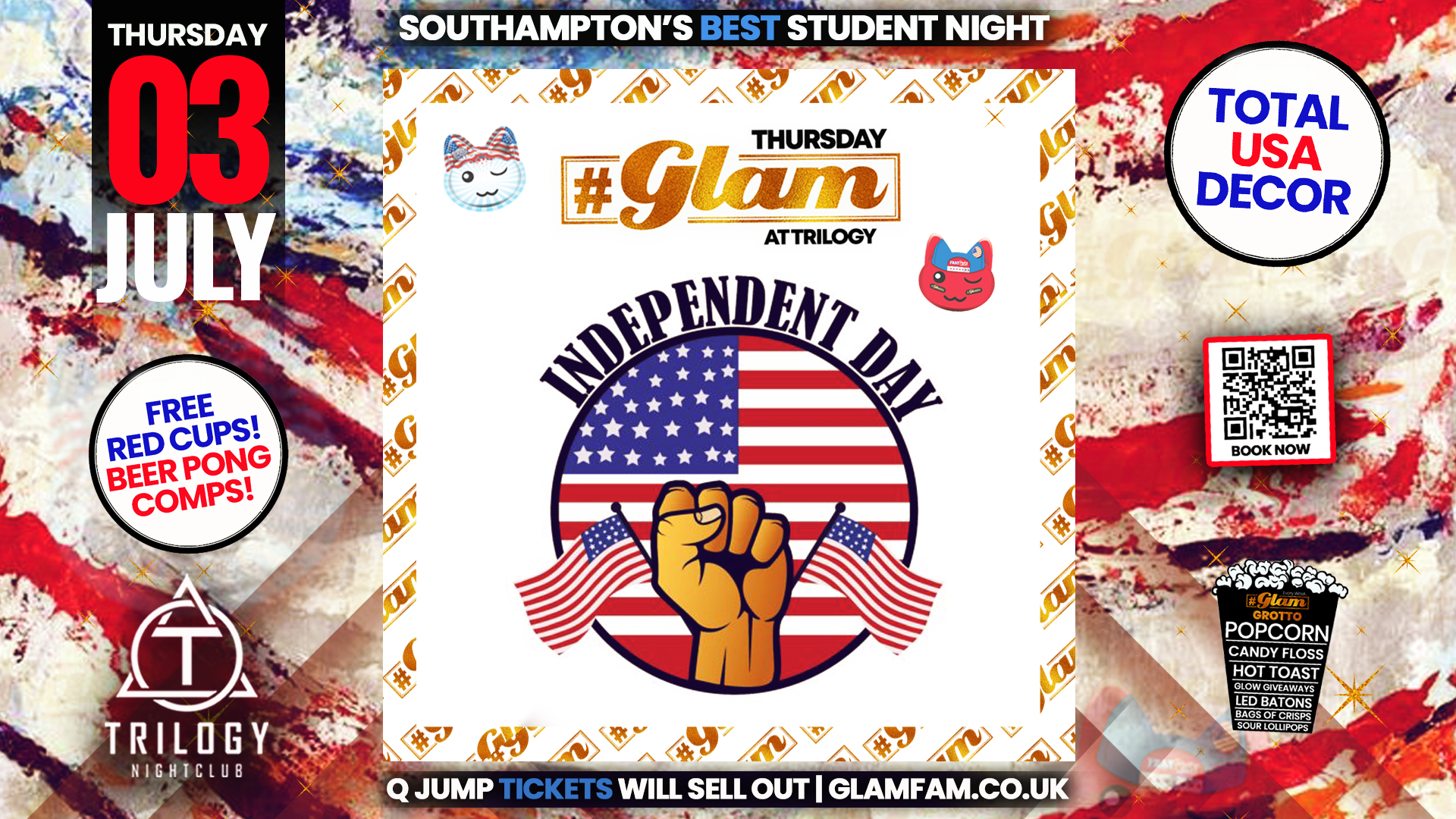 Glam Thursdays | 🏈 4th July Party 🏈 Southampton’s Biggest Week Night 😻