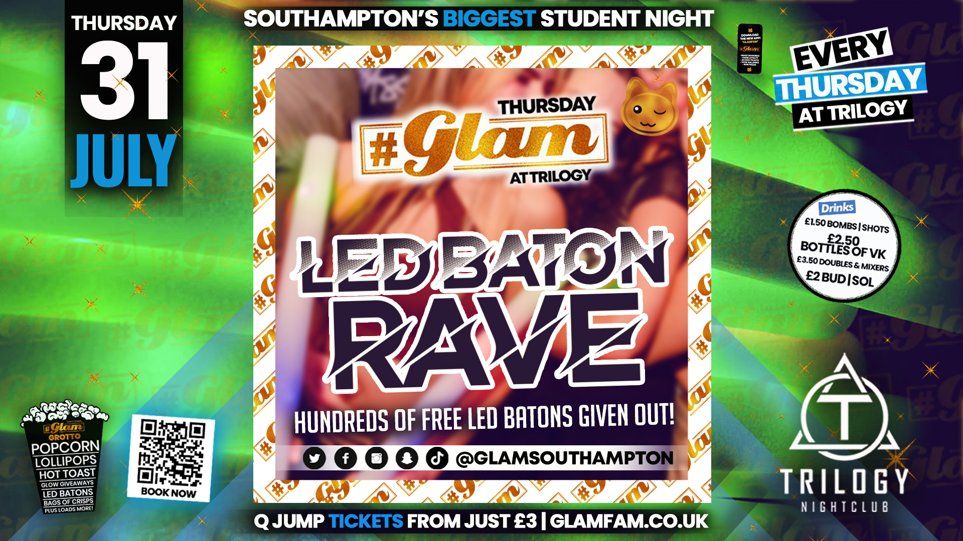 Glam Thursdays | ⭐ LED BATON RAVE ⭐ Southampton’s Biggest Week Night 😻
