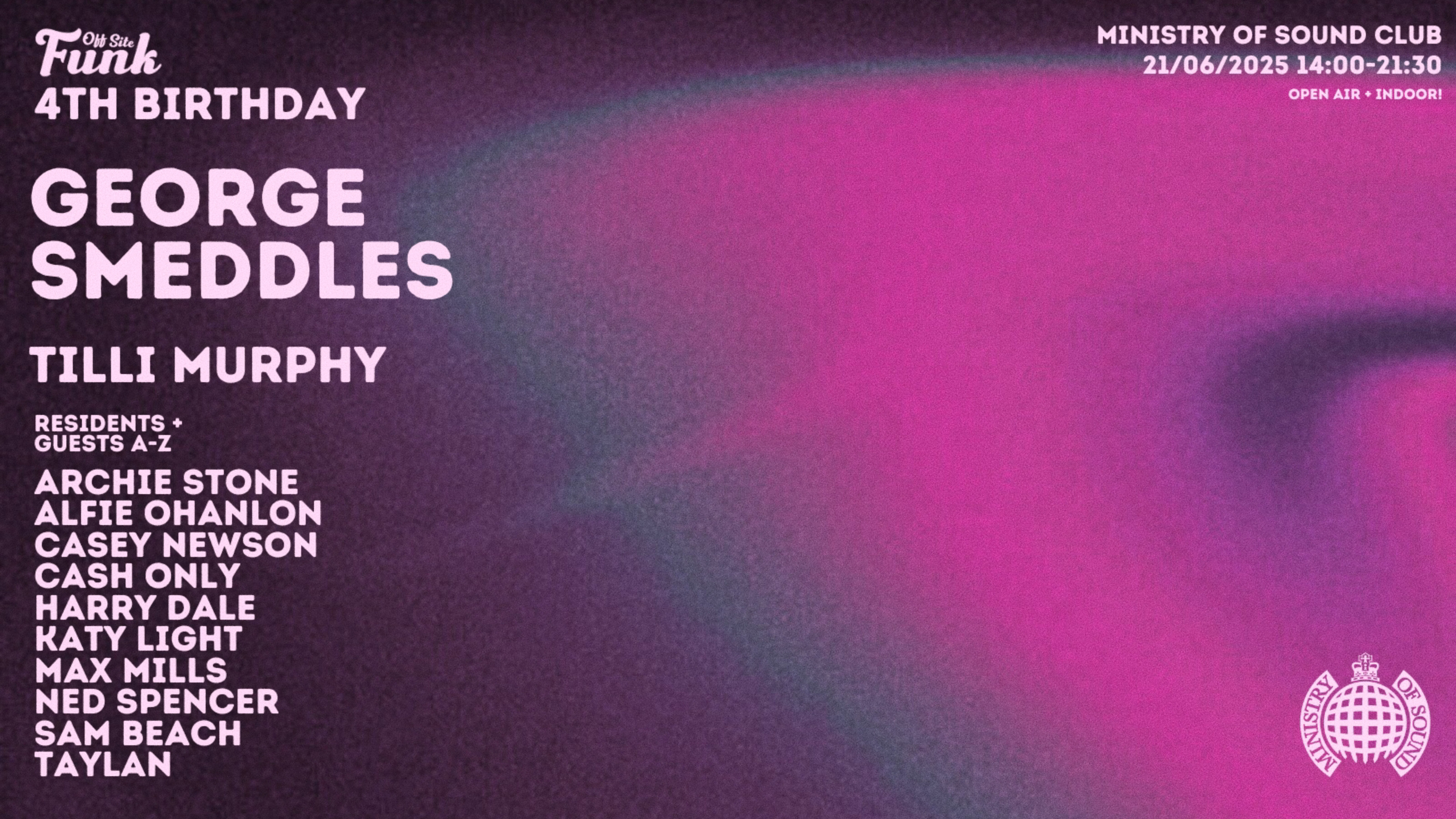 𝗢𝗙𝗙 𝗦𝗜𝗧𝗘 𝗙𝗨𝗡𝗞 🪩 Summer Day Party (Open Air) @ Ministry of Sound ☻ ON SALE NOW!👈