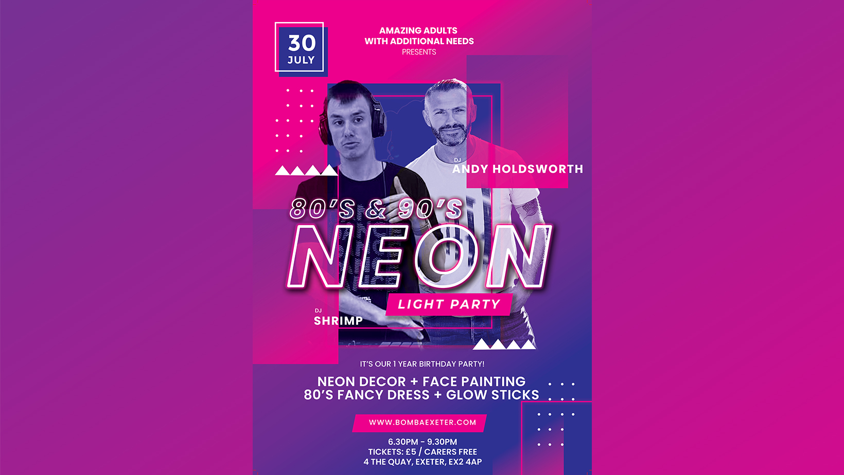 Amazing Adults With Additional Needs – Neon Party – Bomba Exeter 30.06.25