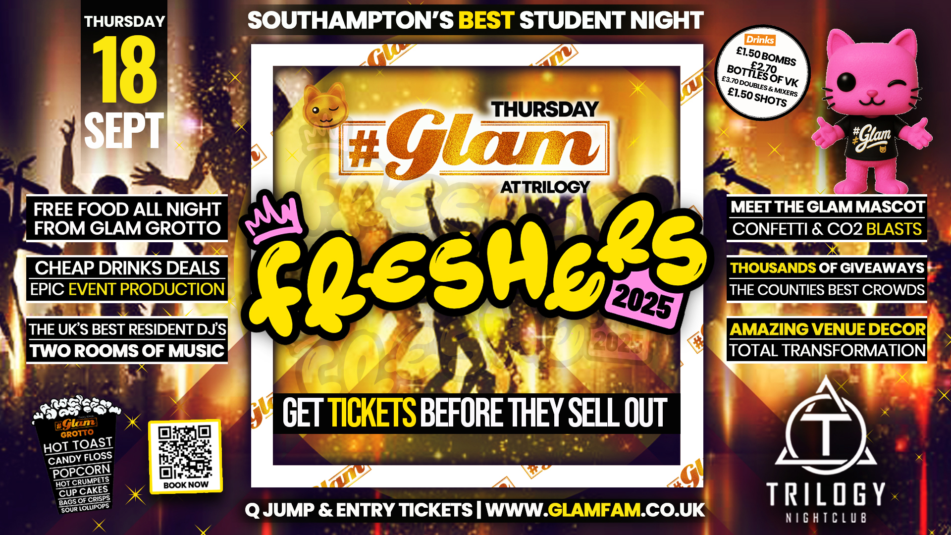 Glam Thursdays | 🤩 FRESHERS 2025!! 🤩 Southampton’s Best Student Night 😻