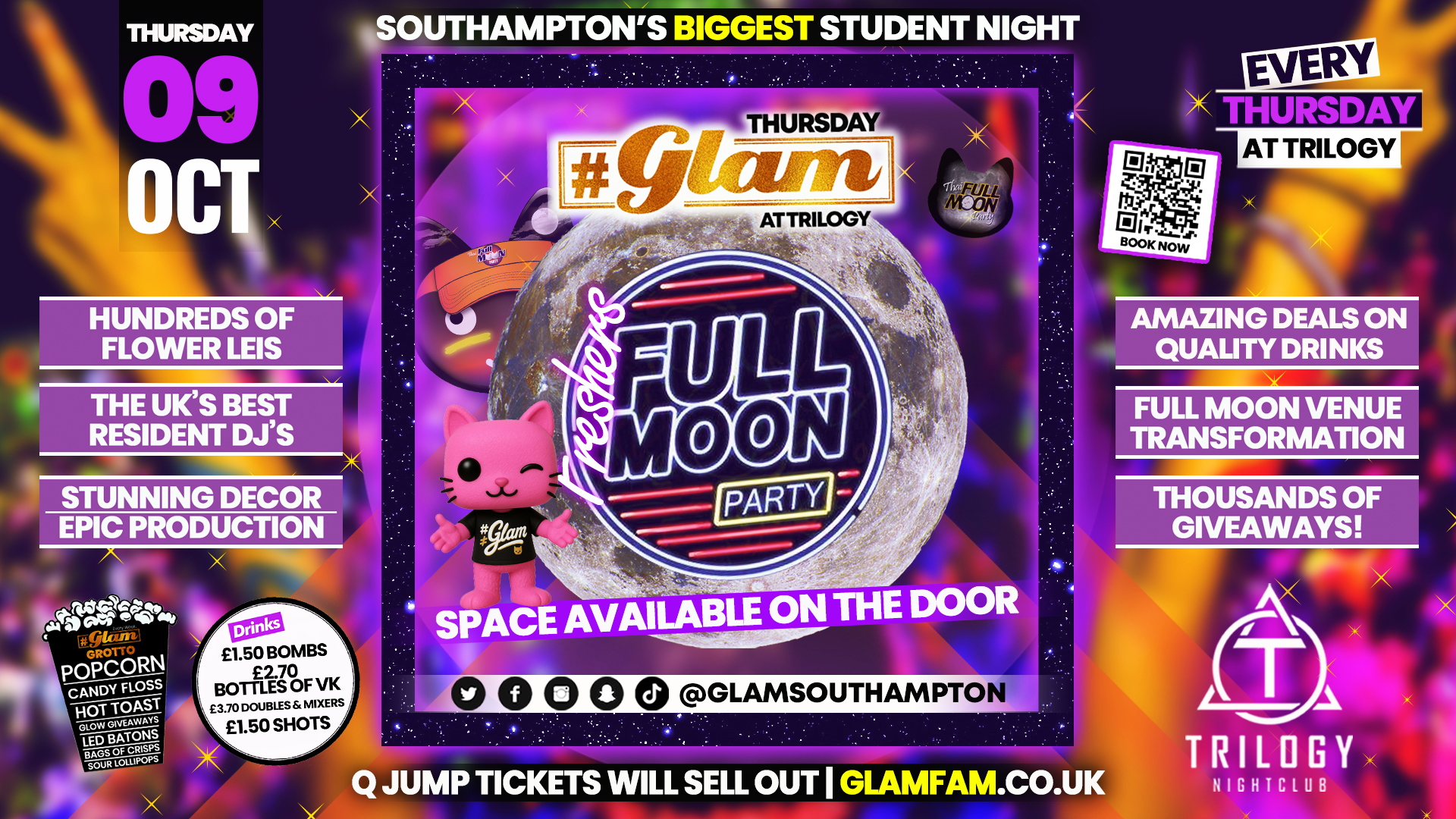 Glam Thursdays | 🌕 FULL MOON PARTY 🌕  |  Southampton’s Best Student Night 😻