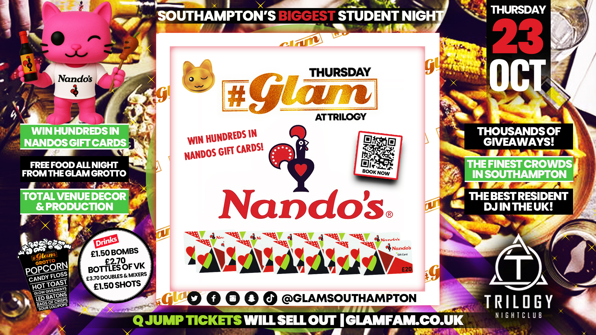 Glam Thursdays | 😋 NANDOS TAKEOVER 😋 |  Southampton’s Best Student Night 😻