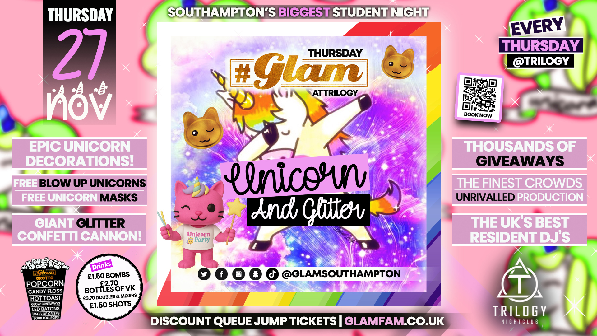 Glam Thursdays | ⭐UNICORN & GLITTER PARTY🦄  | Southampton’s Best Student Night 😻