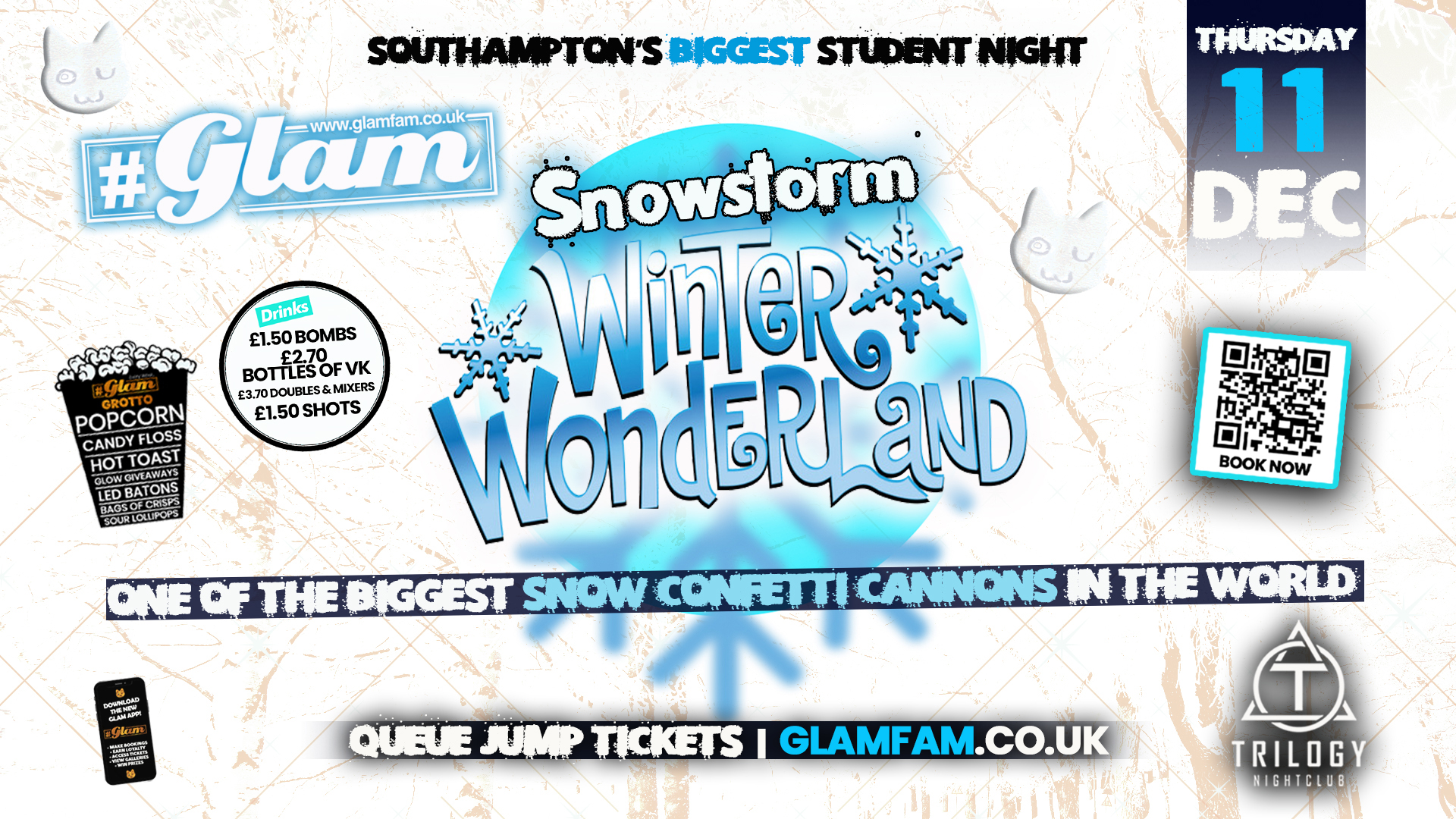 Glam Thursdays | ❄️ SNOW CONFETTI – WINTER WONDERLAND❄️  | Southampton’s Best Student Night 😻