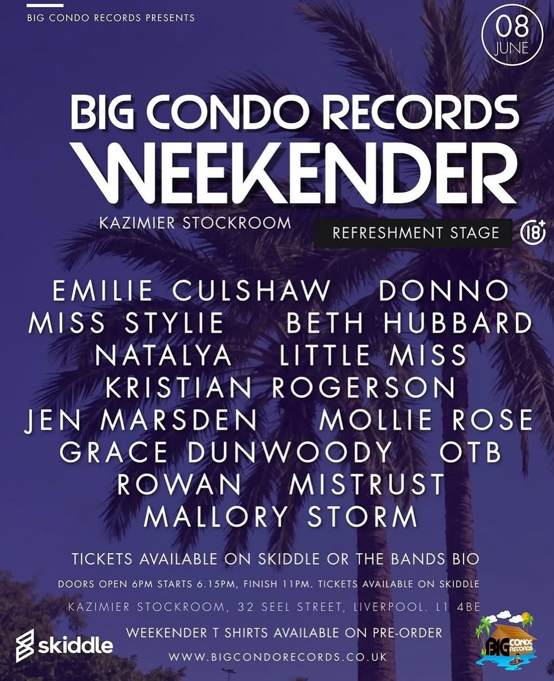 Big Condo Records Weekender Presents: The Refreshment Stage – LIVE at Kazimier Stockroom