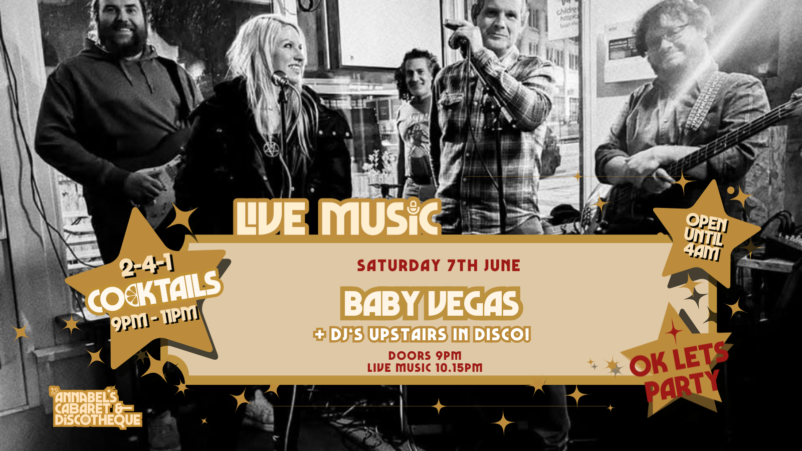 Live Music: BABY VEGAS // Annabels Cabaret and Discotheque