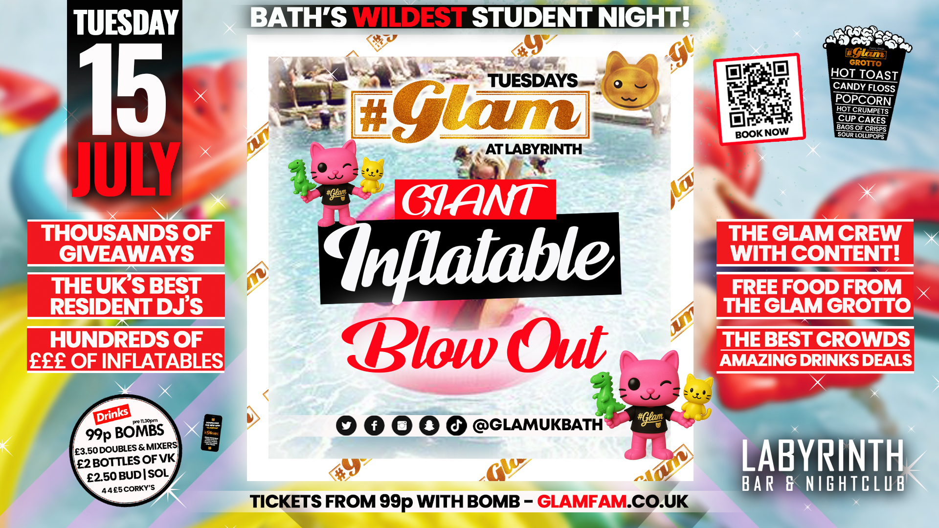 Glam -🐧👽 INFLATABLES PARTY! 🎸🦖 | Every Tuesday at Labyrinth 😻