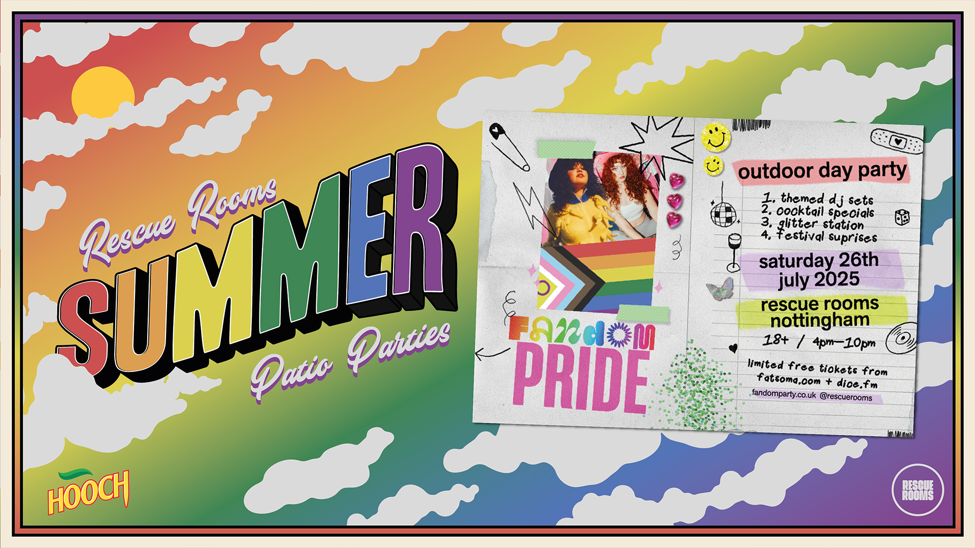 Fandom Pride — Outdoor Day Party 🌈 Rescue Rooms, Nottingham