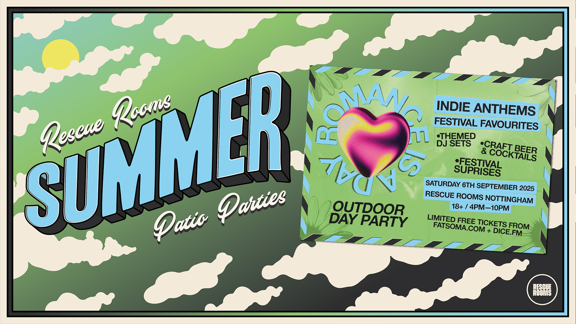Romance Is A Day — Outdoor Day Party 💚 Rescue Rooms, Nottingham