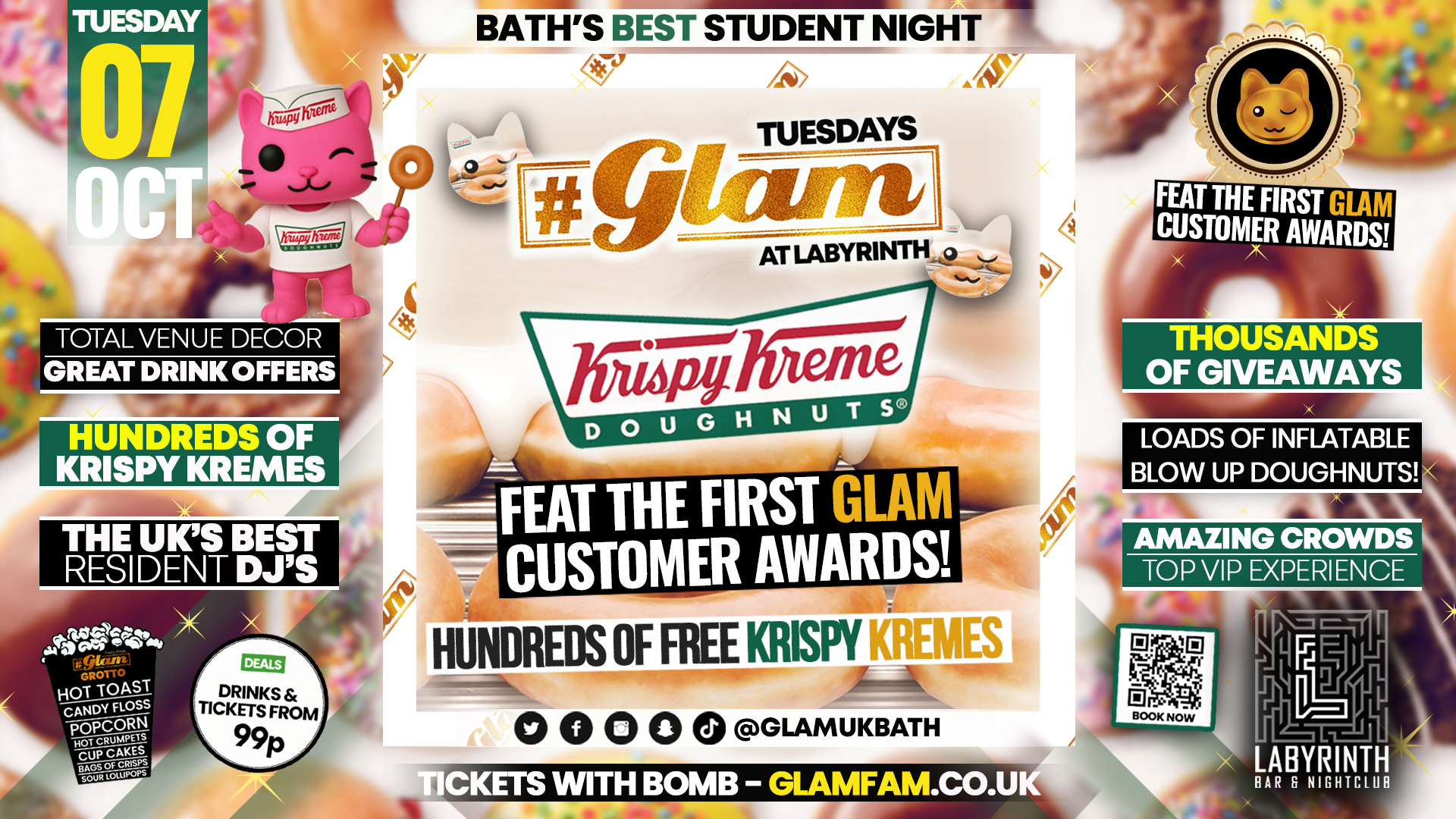 Glam – 🍩KRISPY KREME & Glam Student Awards 🏆  | Bath’s Best Student Night! Every Tuesday at Labyrinth! 😻