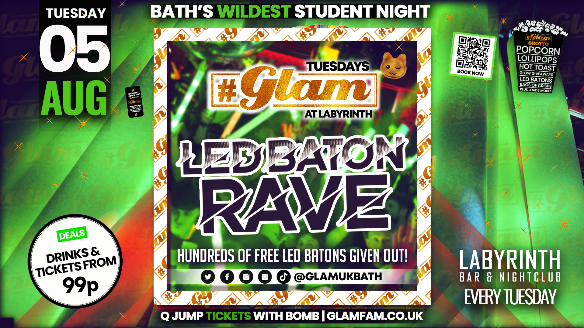 Glam -⭐ LED BATON RAVE ⭐ Bath’s Biggest Week Night