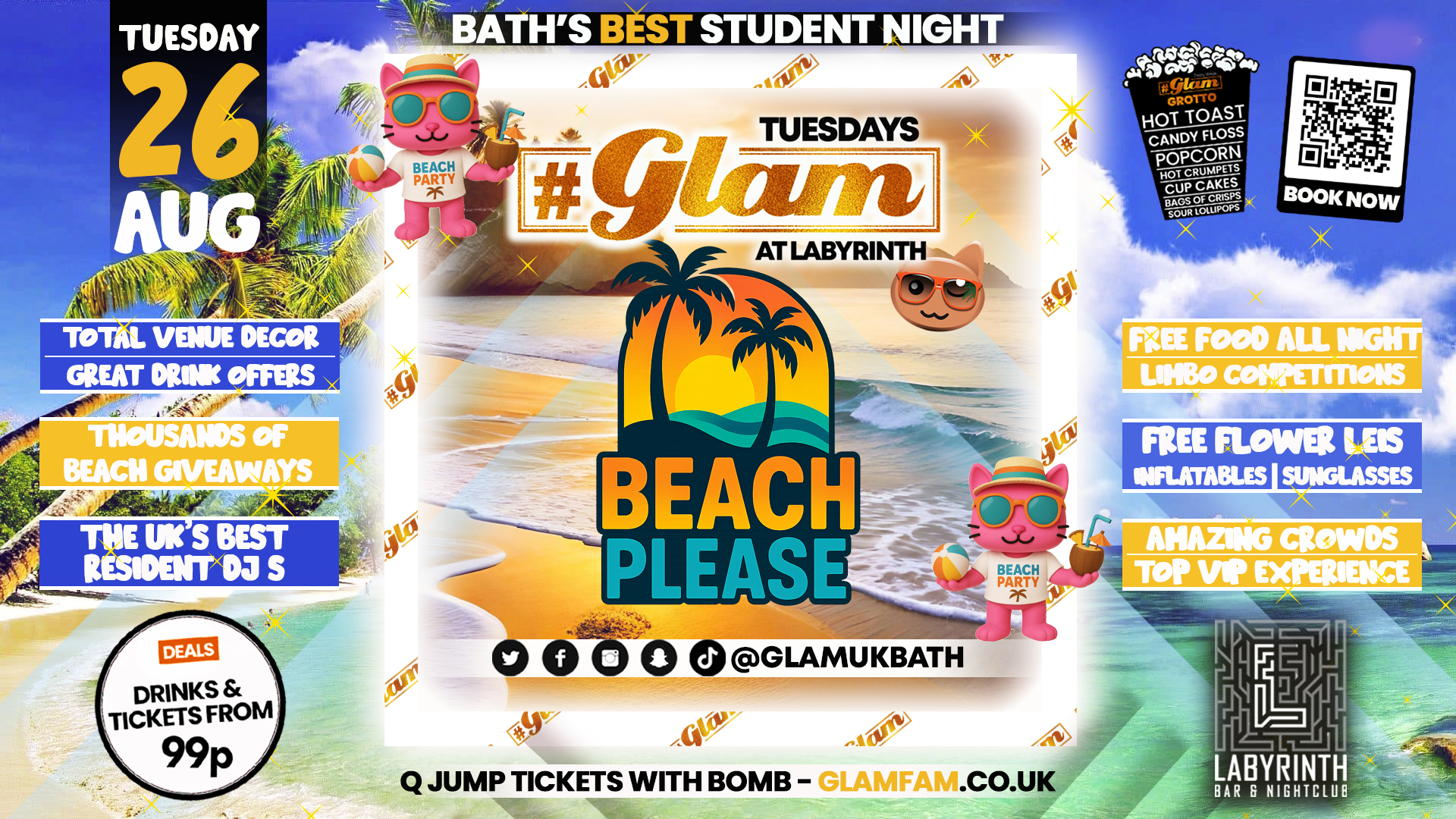 Glam – 😎☀️ BEACH PLEASE! 🩴⛱️ | Every Tuesday at Labyrinth 😻